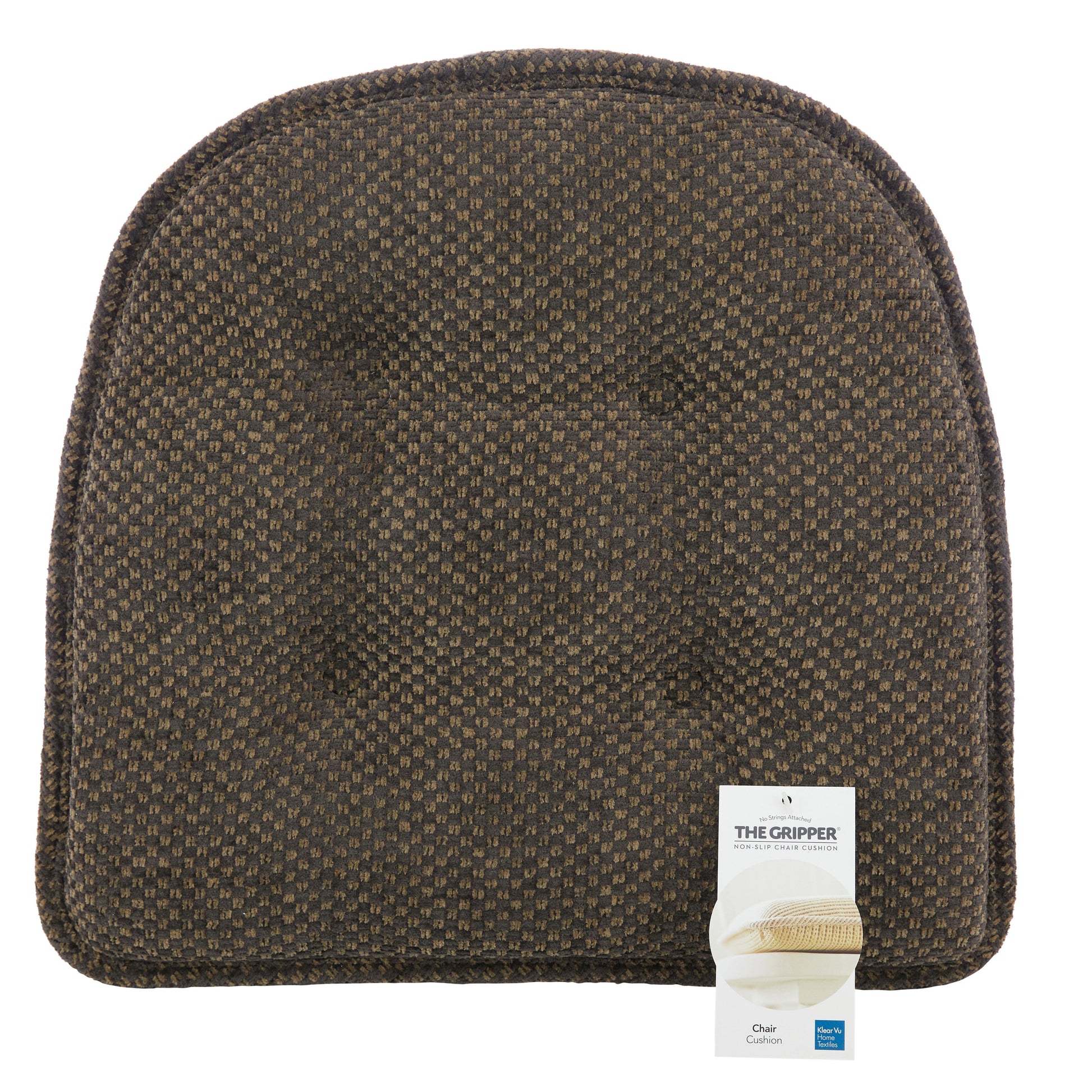 (2 pack) Gripper 15" x 16" Non-Slip Textured Brown Chair Cushion