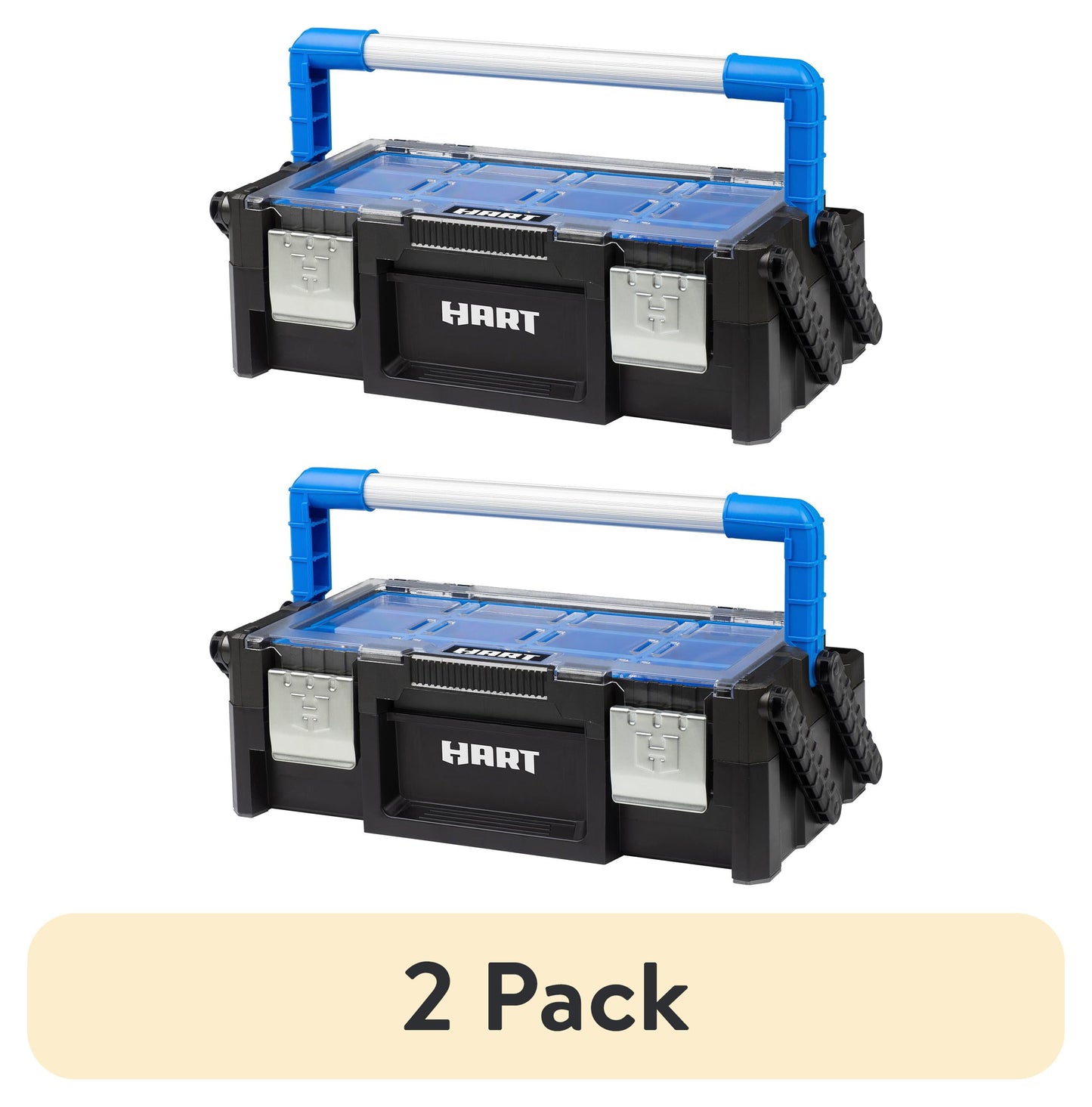 (2 pack) HART 18" Cantilever Organizer, Resin Tool Box for Small Tools and Parts, Tool Storage and Organizaion
