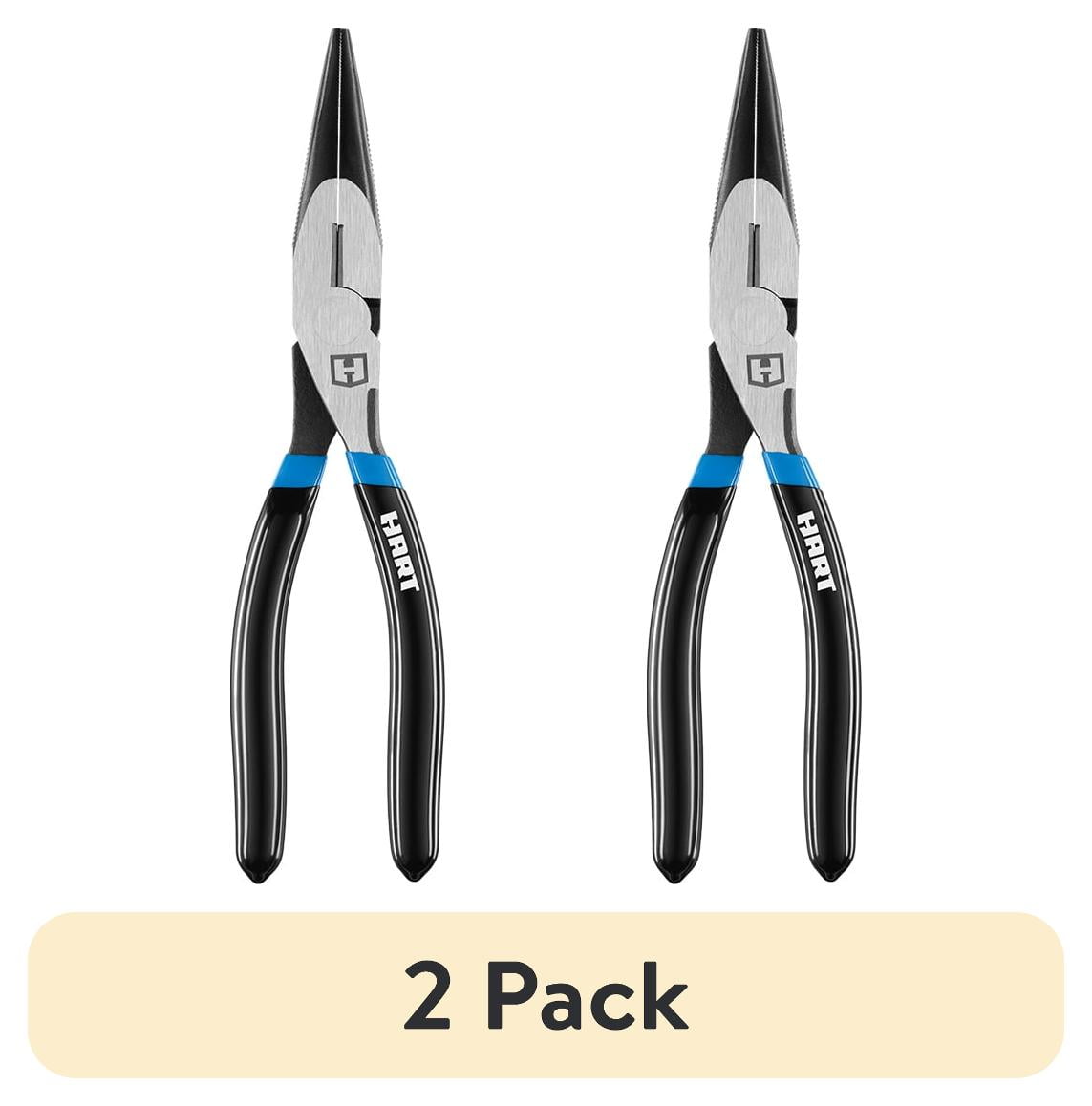 (2 pack) HART 8-inch High Leverage Long Nose Pliers