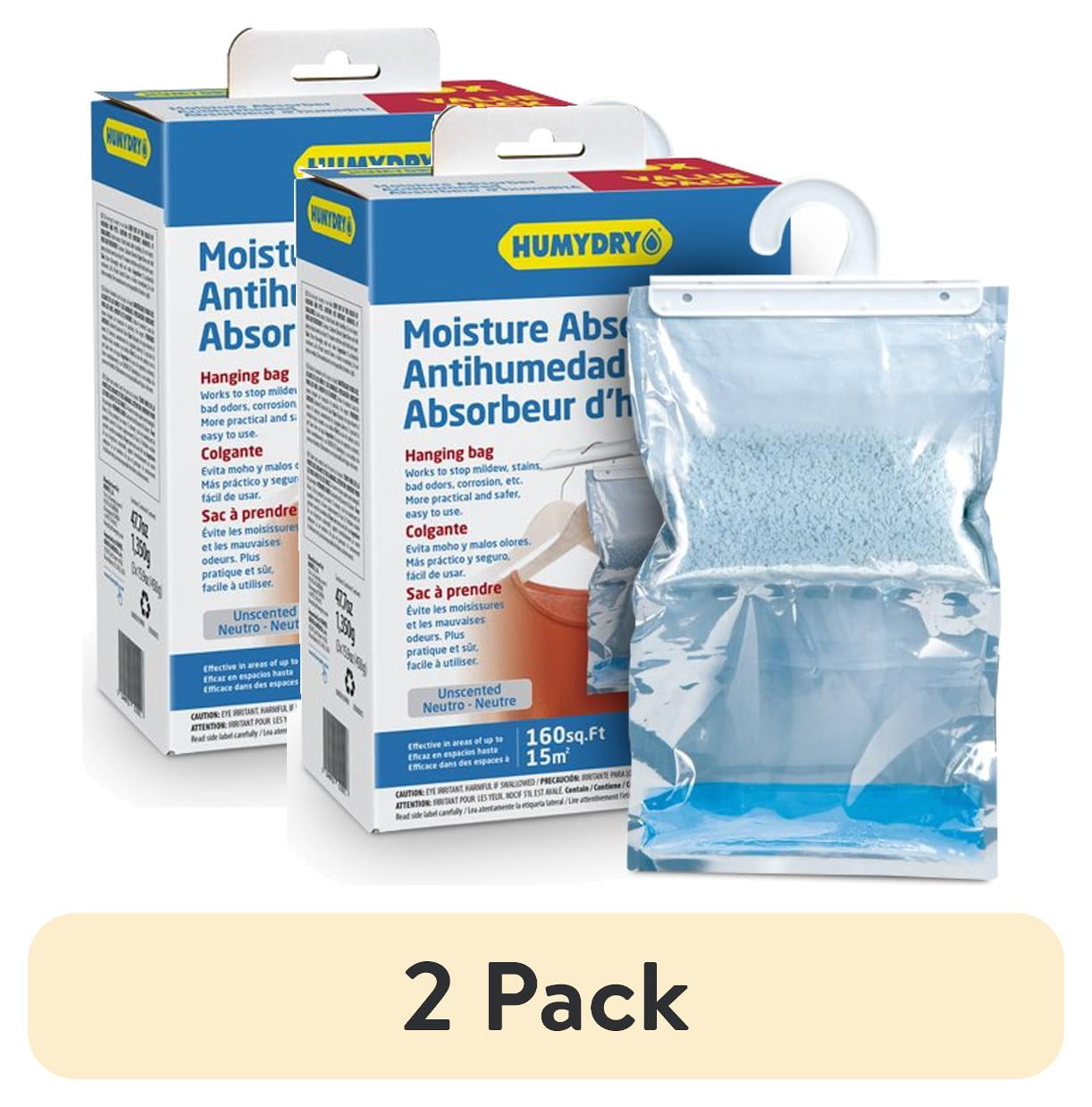 (2 pack) HumydryÂ® 3 Pack Hanging Bag Moisture Absorber (3x15.9oz bags), Unscented