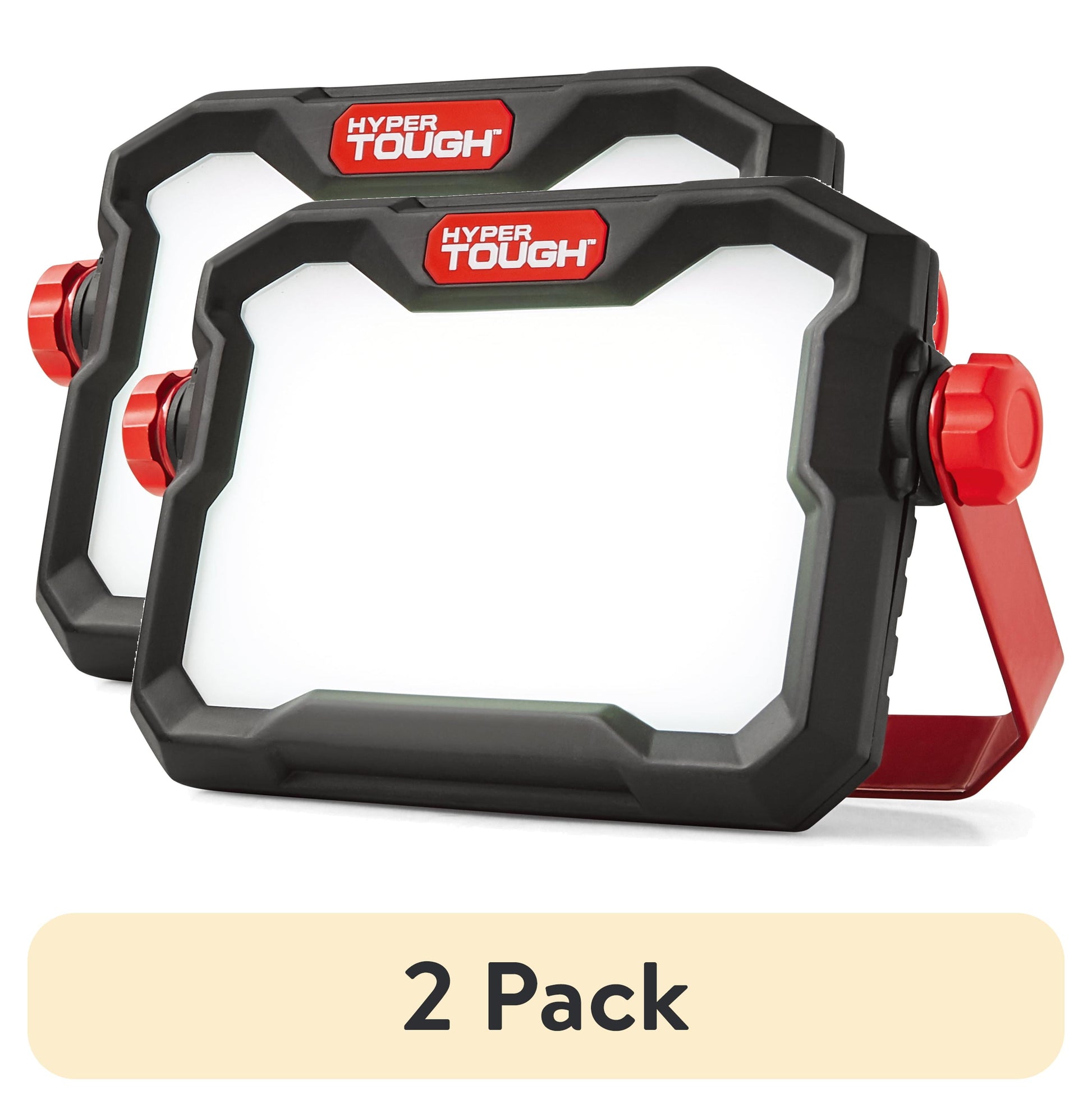 (2 pack) Hyper Tough 10W LED 1000 Lumen Rechargeable Free Standing Light, Handheld Portable Work Light