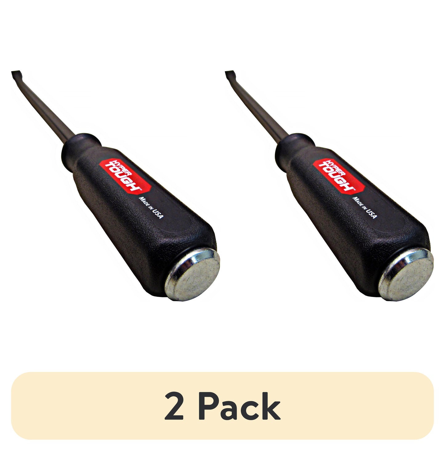 (2 pack) Hyper Tough 17-Inch Steel Pry Bar with Metal Striking Cap
