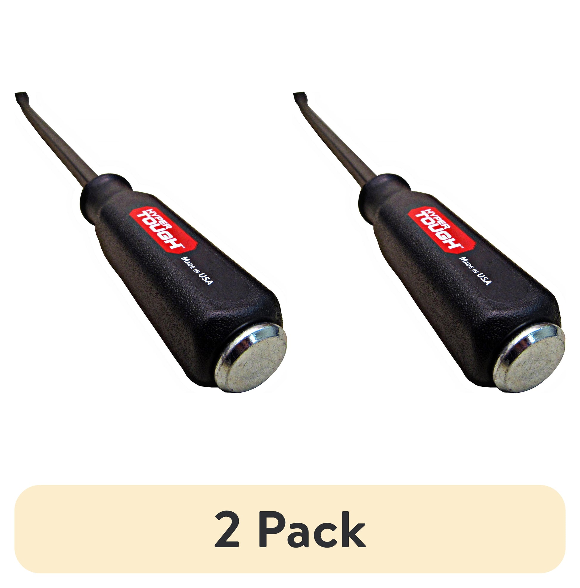 (2 pack) Hyper Tough 17-Inch Steel Pry Bar with Metal Striking Cap