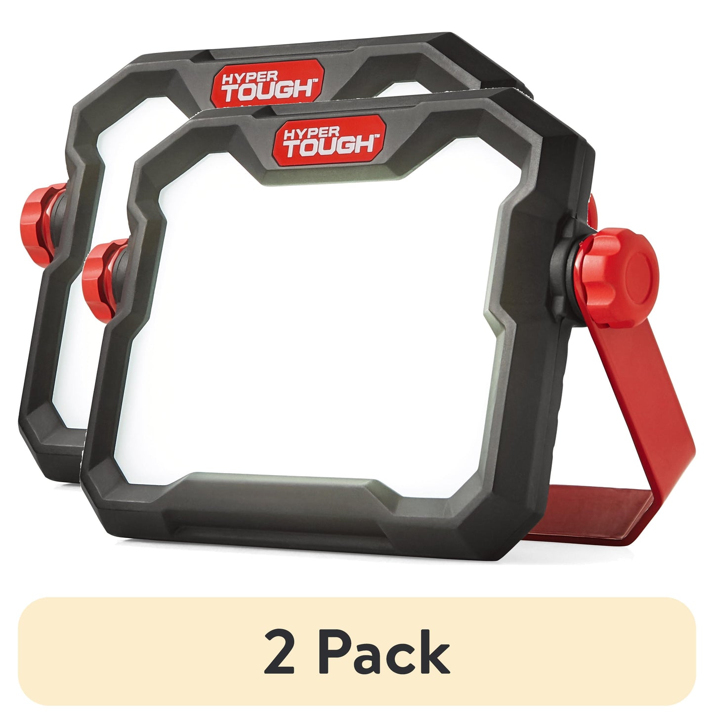 (2 pack) Hyper Tough 25W LED 2500 Lumen Rechargeable Free Standing Light, Handheld Portable Work Light