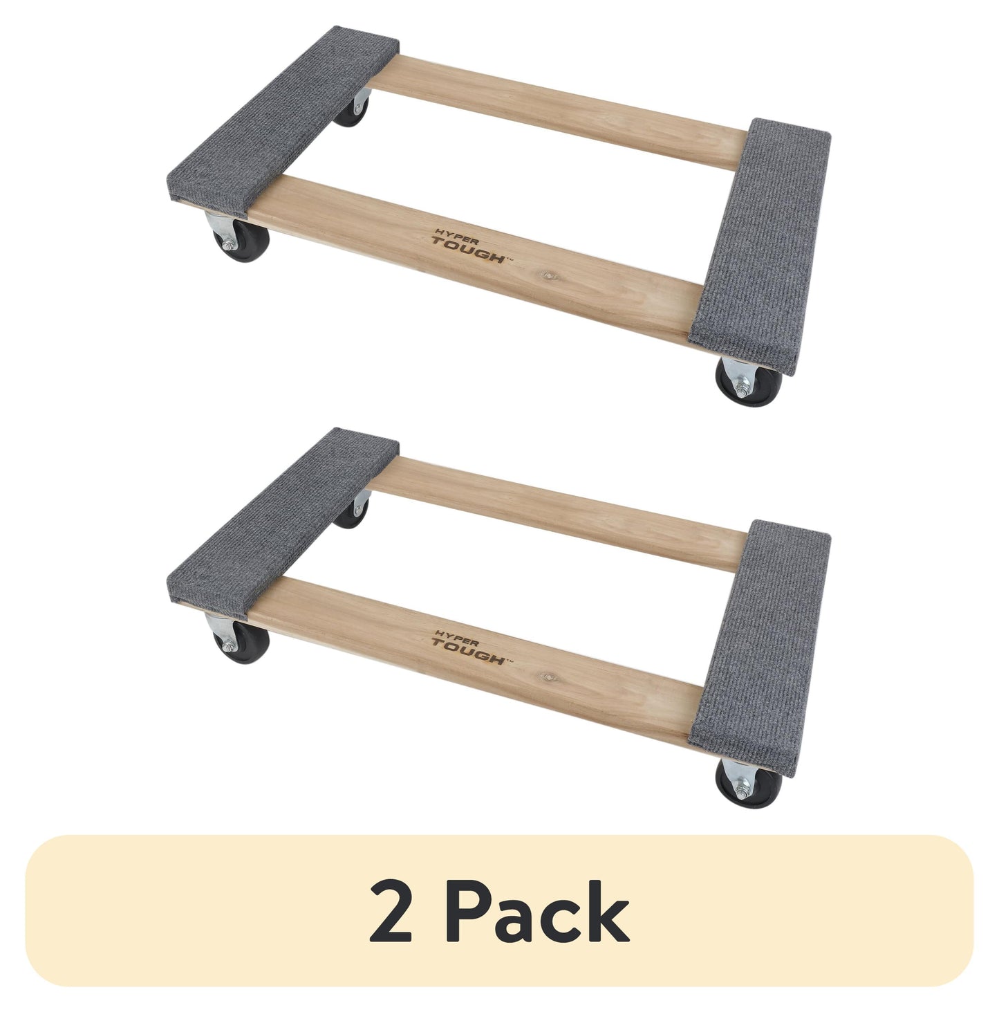 (2 pack) Hyper Tough Carretilla MÃ³vil de Madera de 30 Pulgadas, Capacidad de 660 Lb, Carretillas, 4 Ruedas Giratorias
