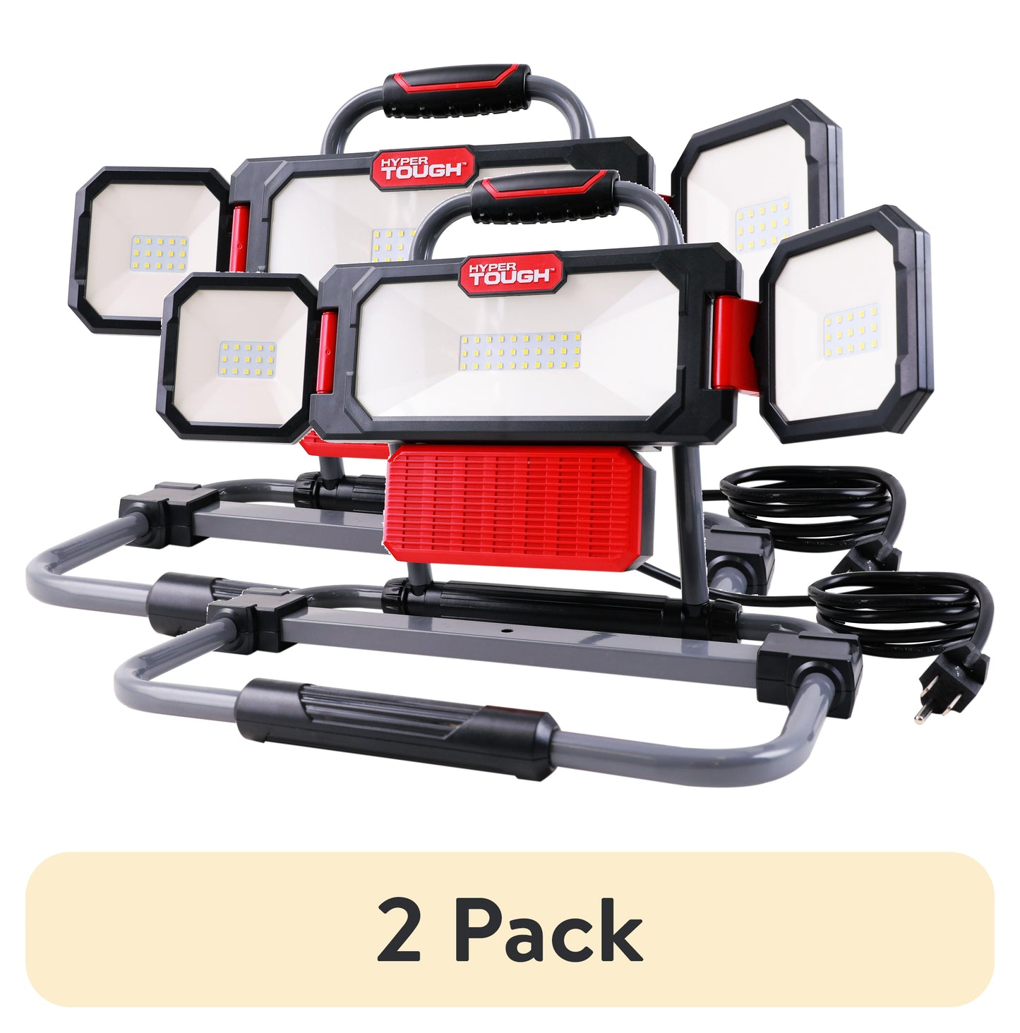 (2 pack) Hyper Tough LED Work Light, 3000 Lumens, Multidirectional Lighting, Powder Coated Frame, 1-Pack