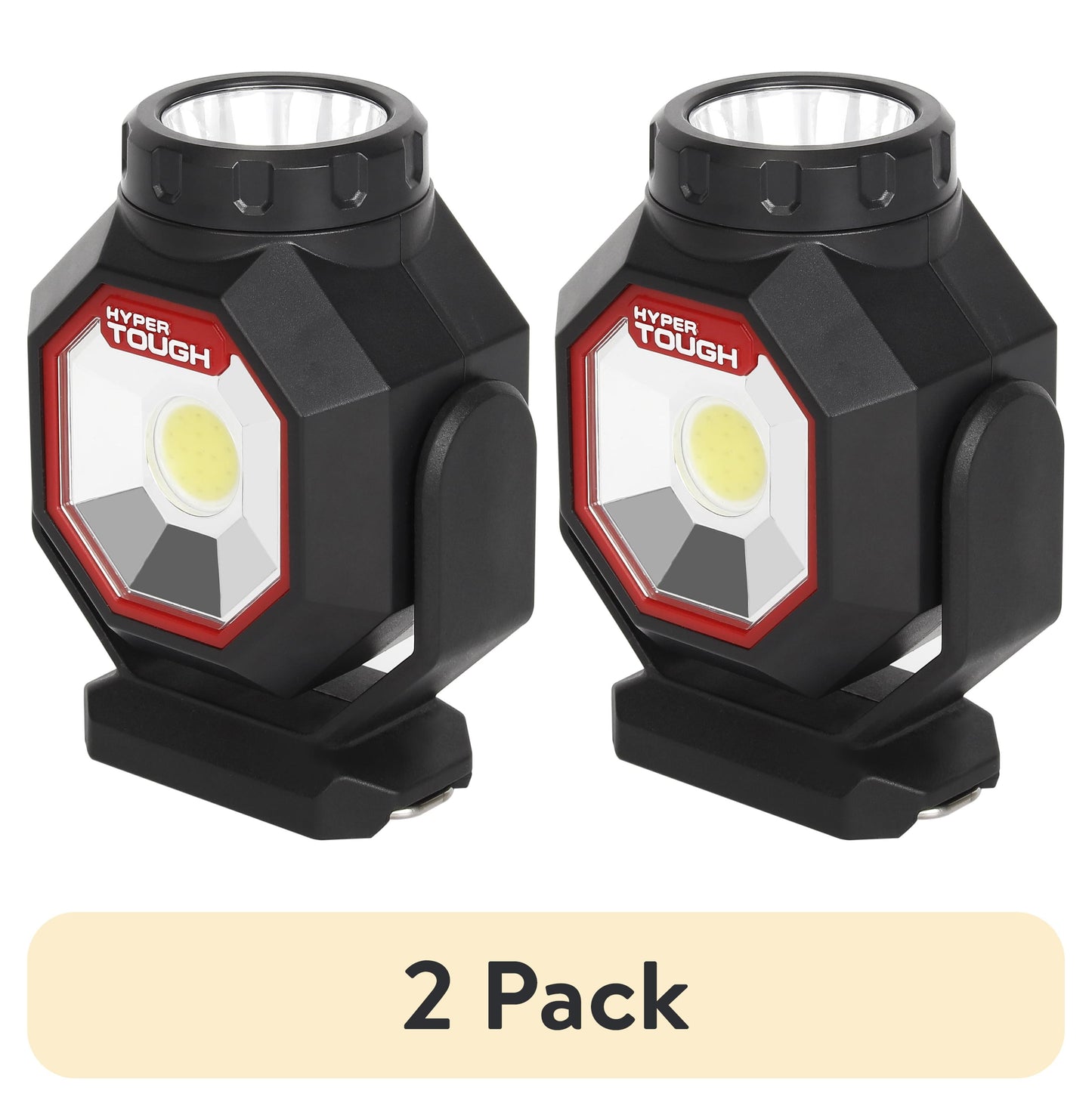 (2 pack) Hyper Tough 500 Lumen Rechargeable LED Compact Work Light