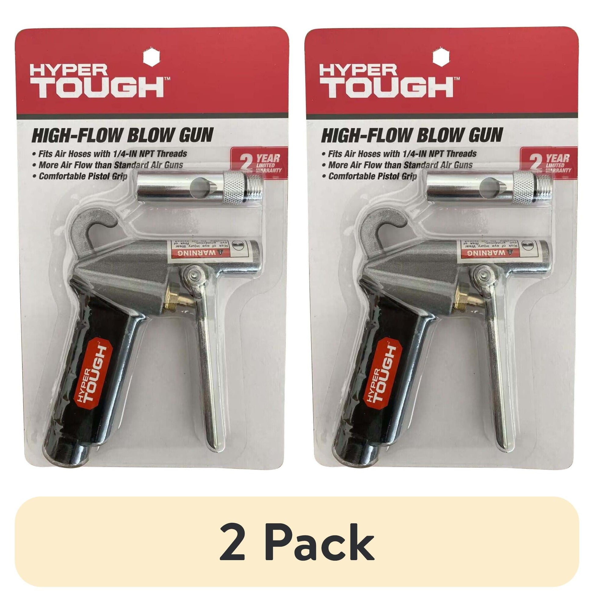 (2 pack) Hyper Tough High Performance Aluminum Venturi Blow Gun