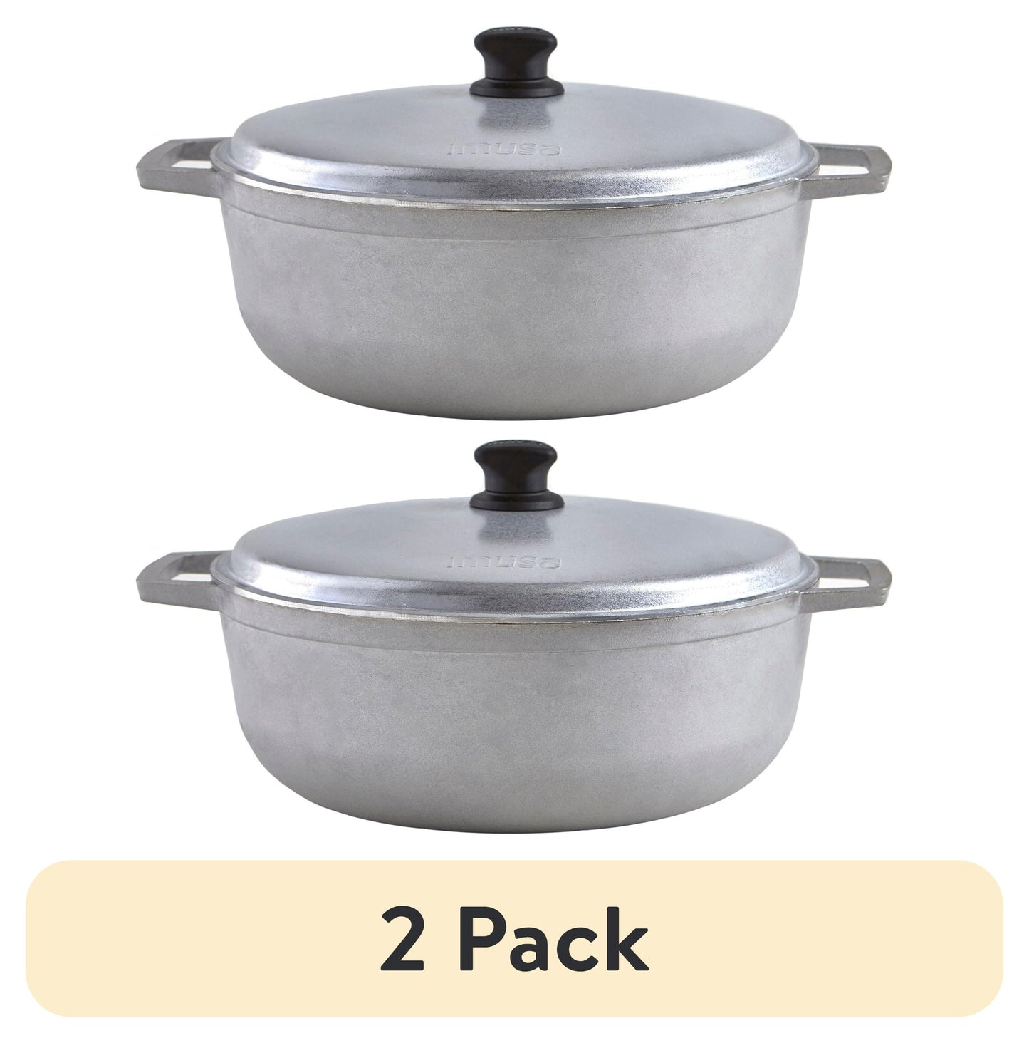(2 pack) IMUSA 4.8qt Cast Aluminum Caldero - 26cm