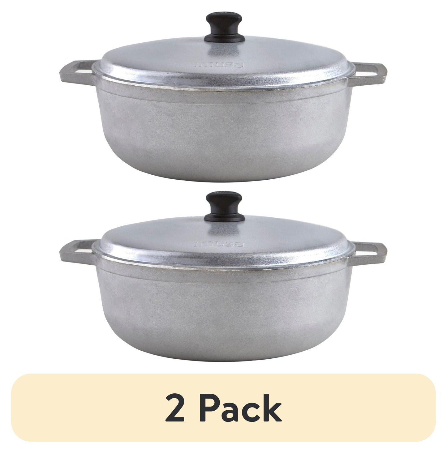 (2 pack) IMUSA 7.5qt Cast Aluminum Caldero - 30cm