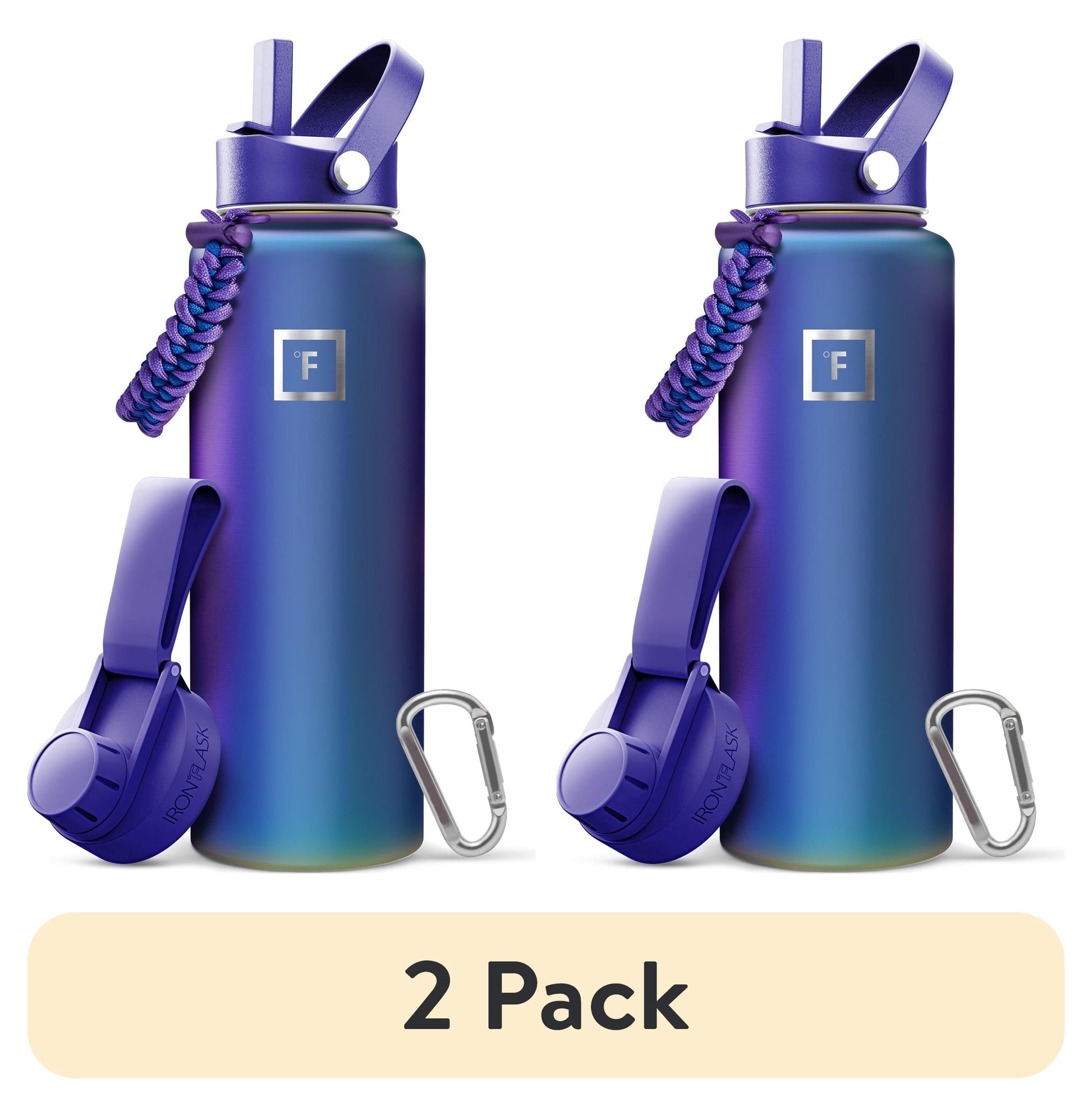 (2 pack) Iron Flask 40 oz Aurora Stainless Steel Water Bottle