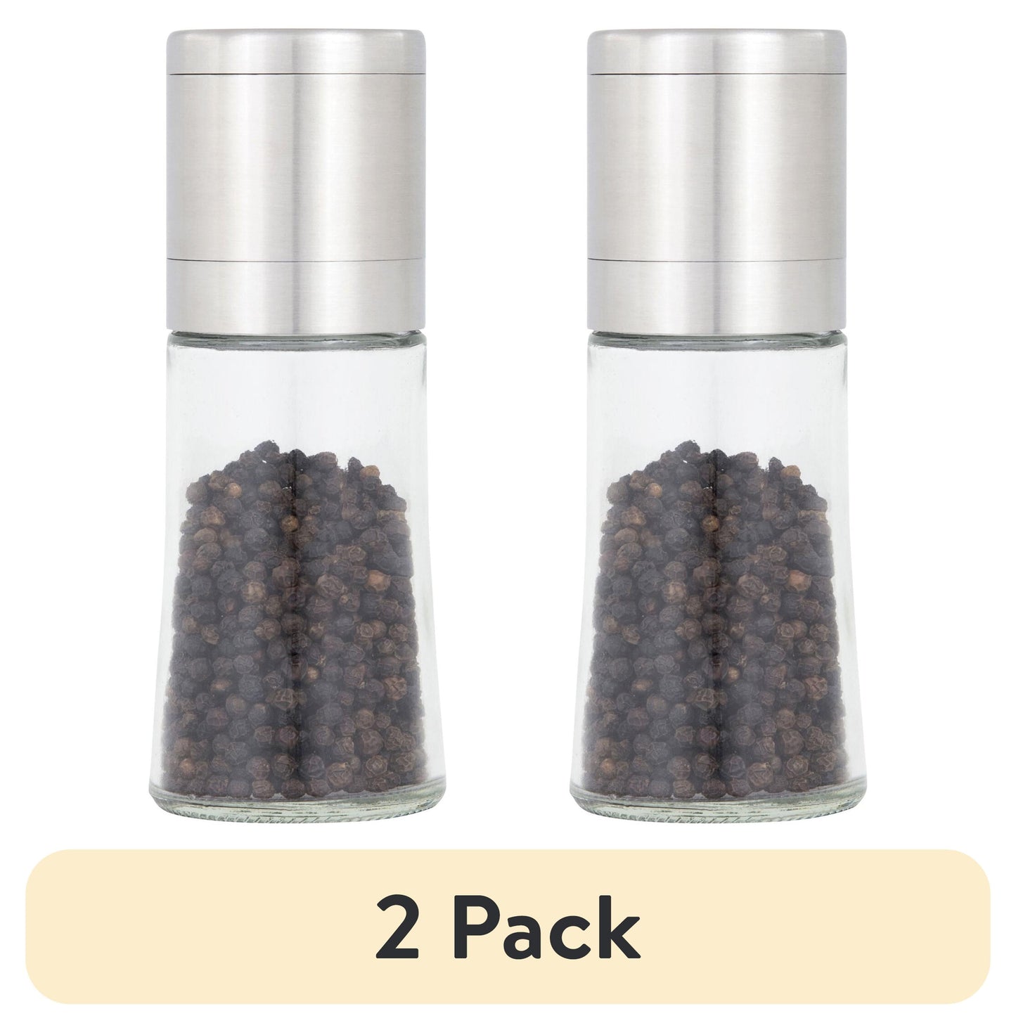 (2 pack) Kamenstein Elite Prefilled Salt and Pepper Grinder Set with Adjustable Grinder
