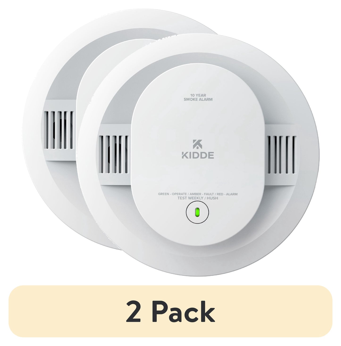 Kidde 10-Year Sealed Lithium Battery-Operated Photoelectric Smoke Detector Alarm, 5-inch