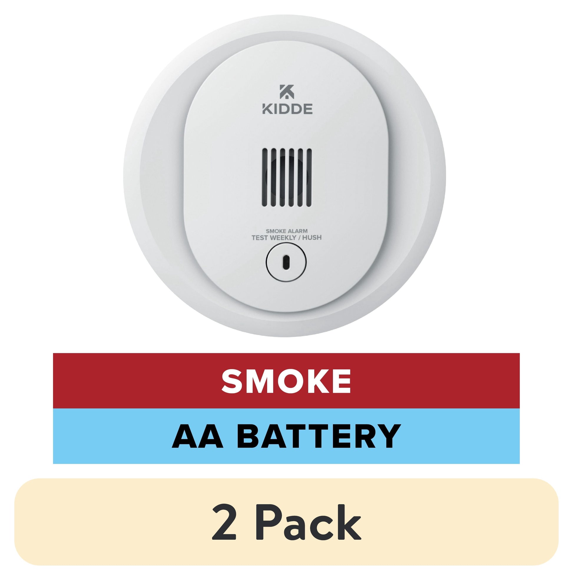 Kidde Battery-Operated Photoelectric Smoke Detector Alarm, 4-Inch, Batteries Included