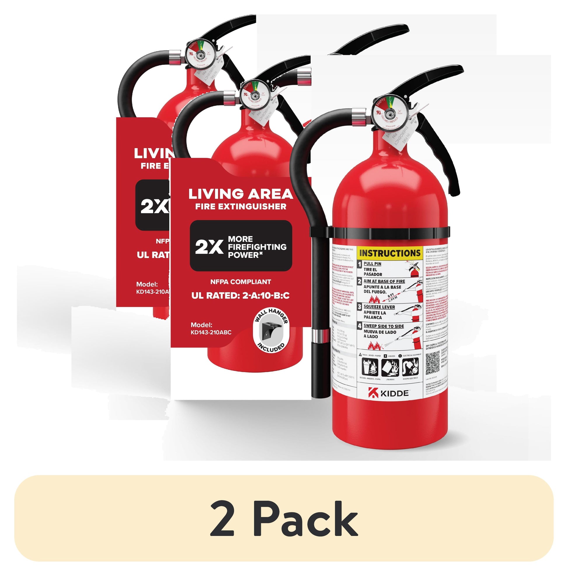 (2 pack) Kidde Fire Extinguisher for Home, Residential 2A10BC
