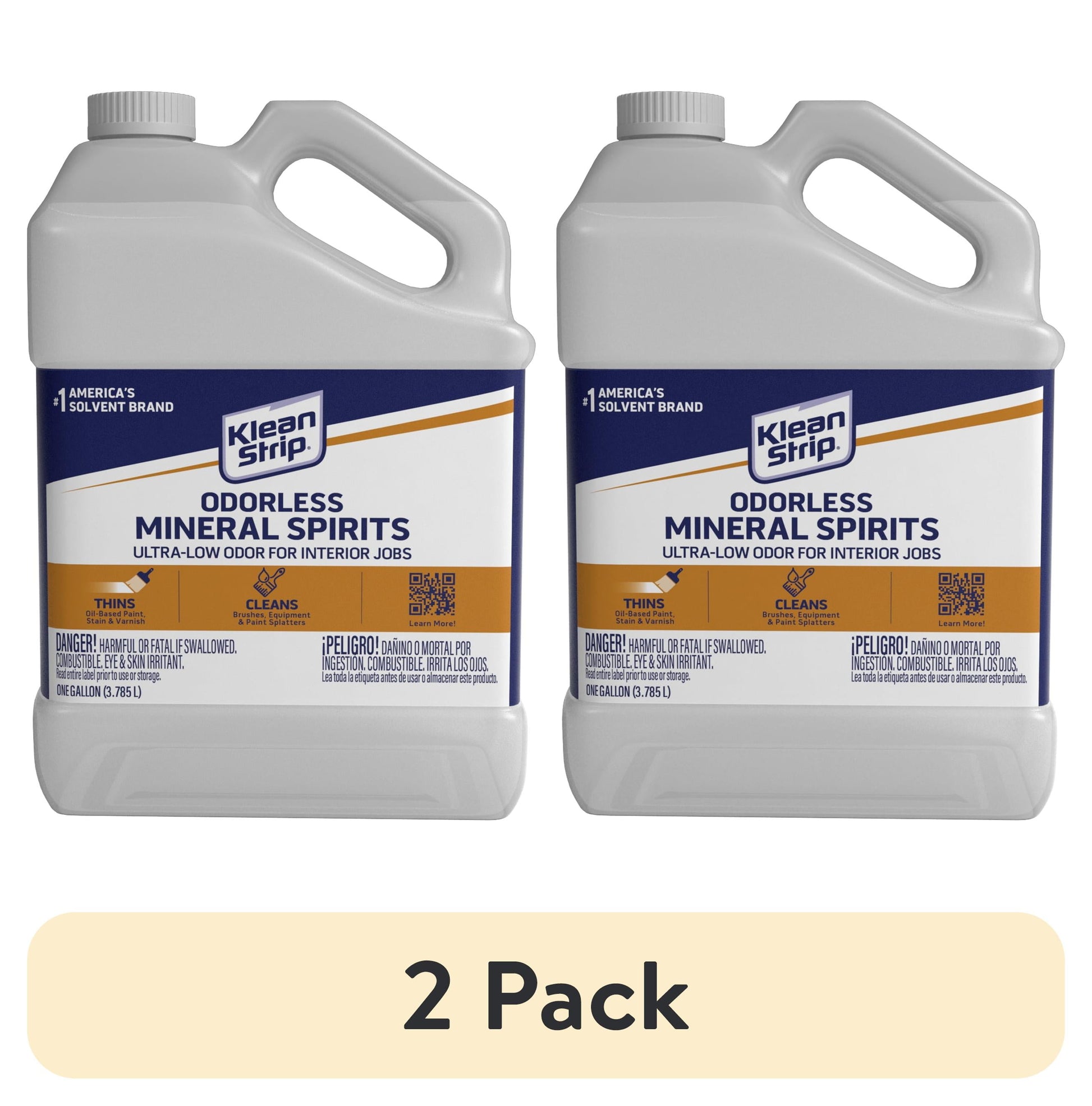 (2 pack) Klean-Strip Odorless Mineral Spirits, 1 Gallon
