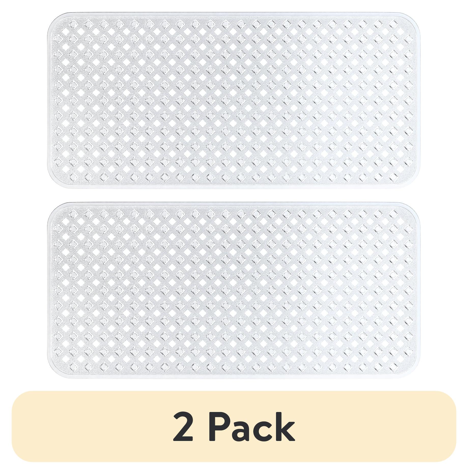 LammaLoe Bathtub Shower Mat, Long 35"x16" Non-Slip Bath Mat for Tub with Suction Cups and Drainage Holes, Clear