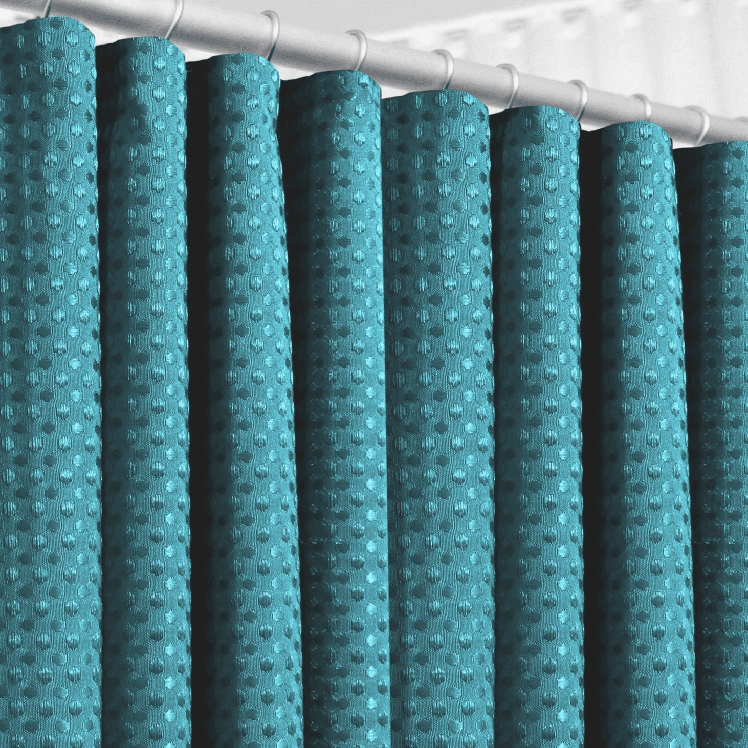 (2 pack) LammaLoe Teal Shower Curtain, Waffle Weave Heavy Duty Fabric Shower Curtain, 72â€ x 72" Hotel Luxury 256 GSM Bathroom Curtains