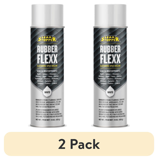(2 pack) Rubber Flexx Sealant, White Roof Coating, 1 gallon