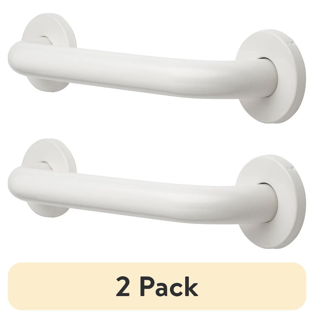 (Paquete de 2) Barra de Agarre de 12 Pulgadas Mainstays con DiÃ¡metro de 1-1/4" y Tornillos Ocultos, Blanco