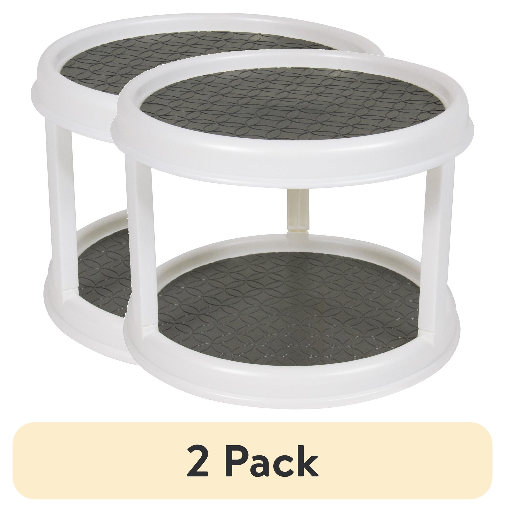 (4 pack) Mainstays 2-Tier Plastic Spice Rack Organizer Turntable