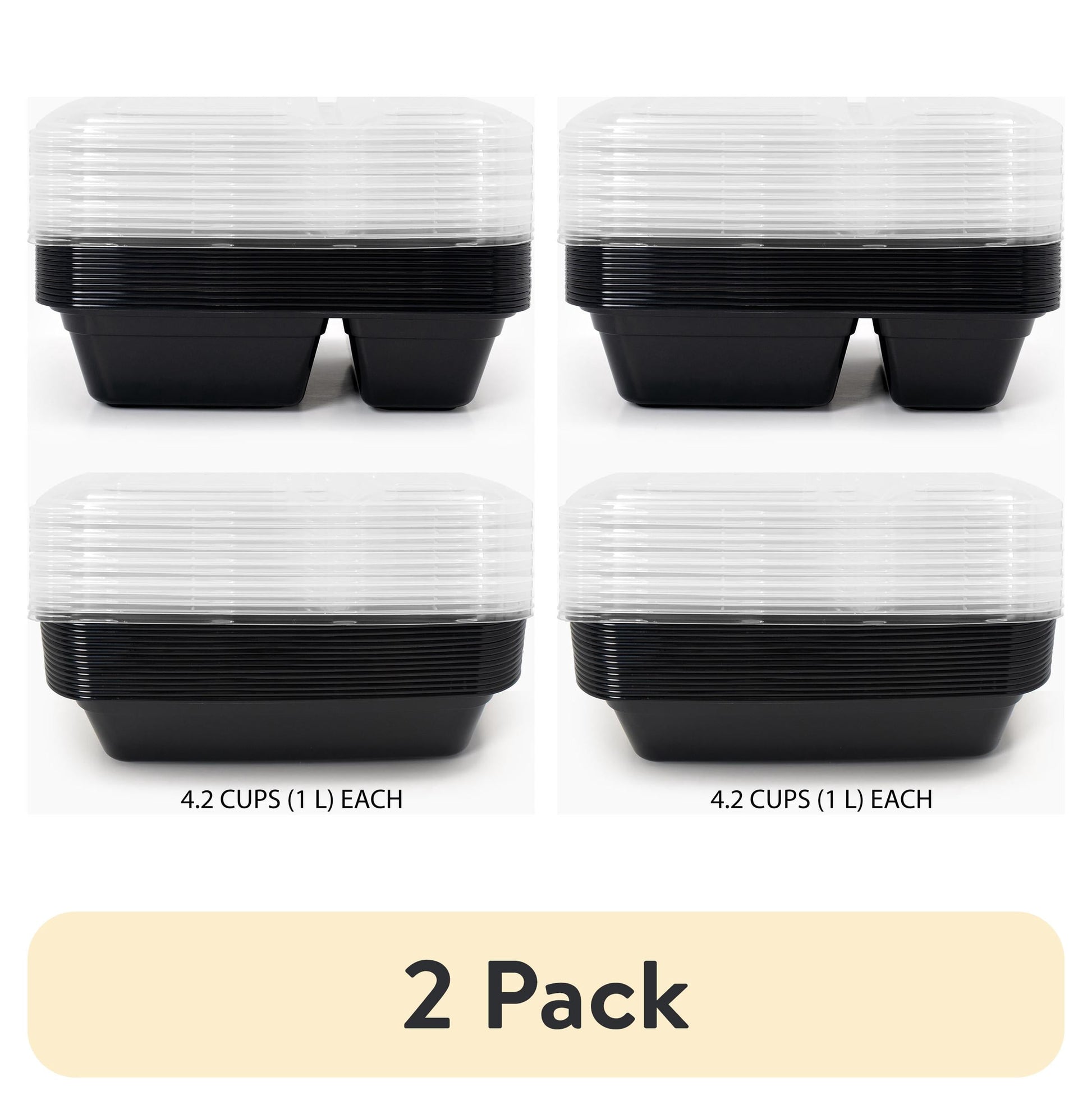 (2 pack) Mainstays 60-Piece BPA-Free Plastic Meal Prep Container Set