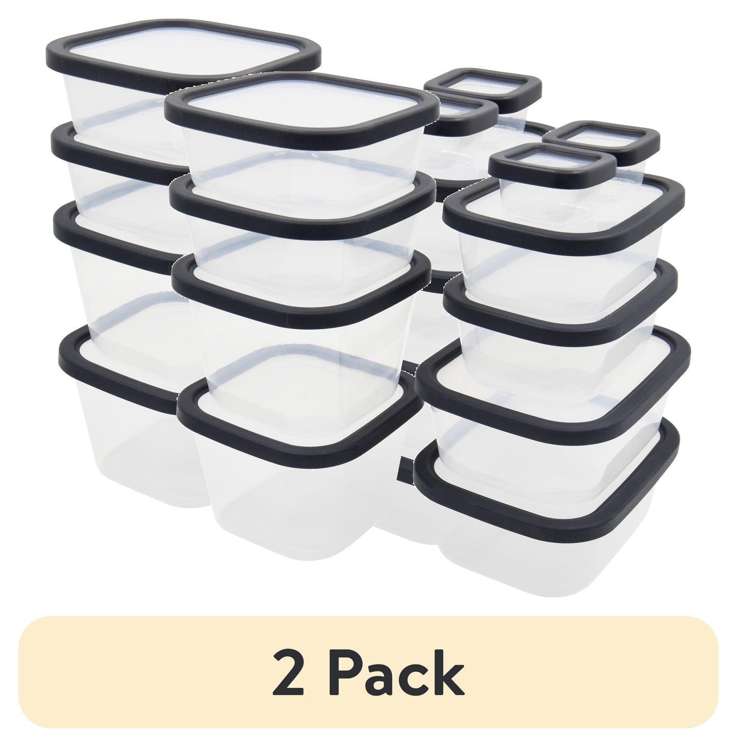 Mainstays Gray Plastic Microwave Safe Food Storage Container (20 Count)