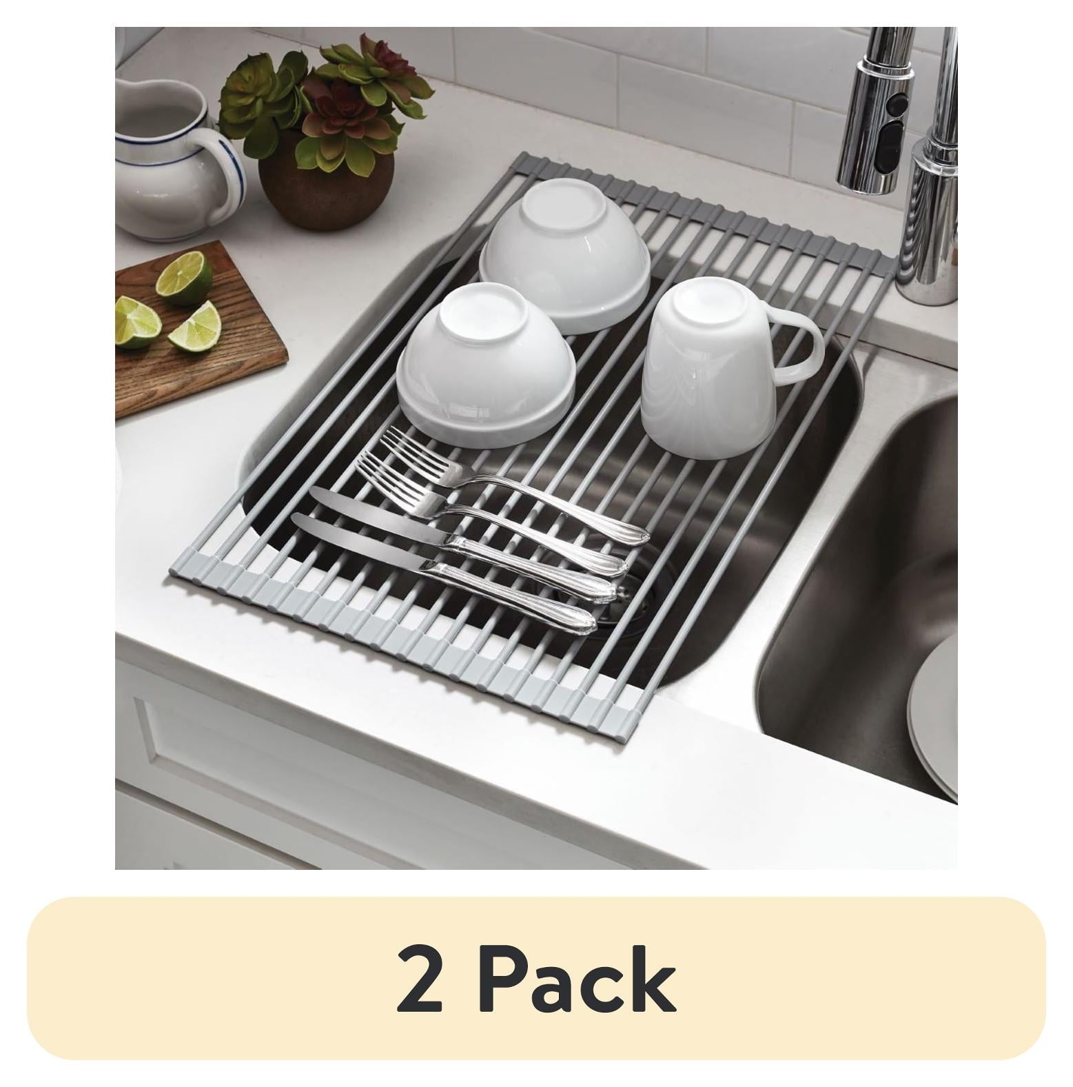 Mainstays Tapete Enrollable para Secar Platos con Recubrimiento de Silicona, DiseÃ±ado para Ayudar con el Secado de Platos y la OrganizaciÃ³n Del Fregadero