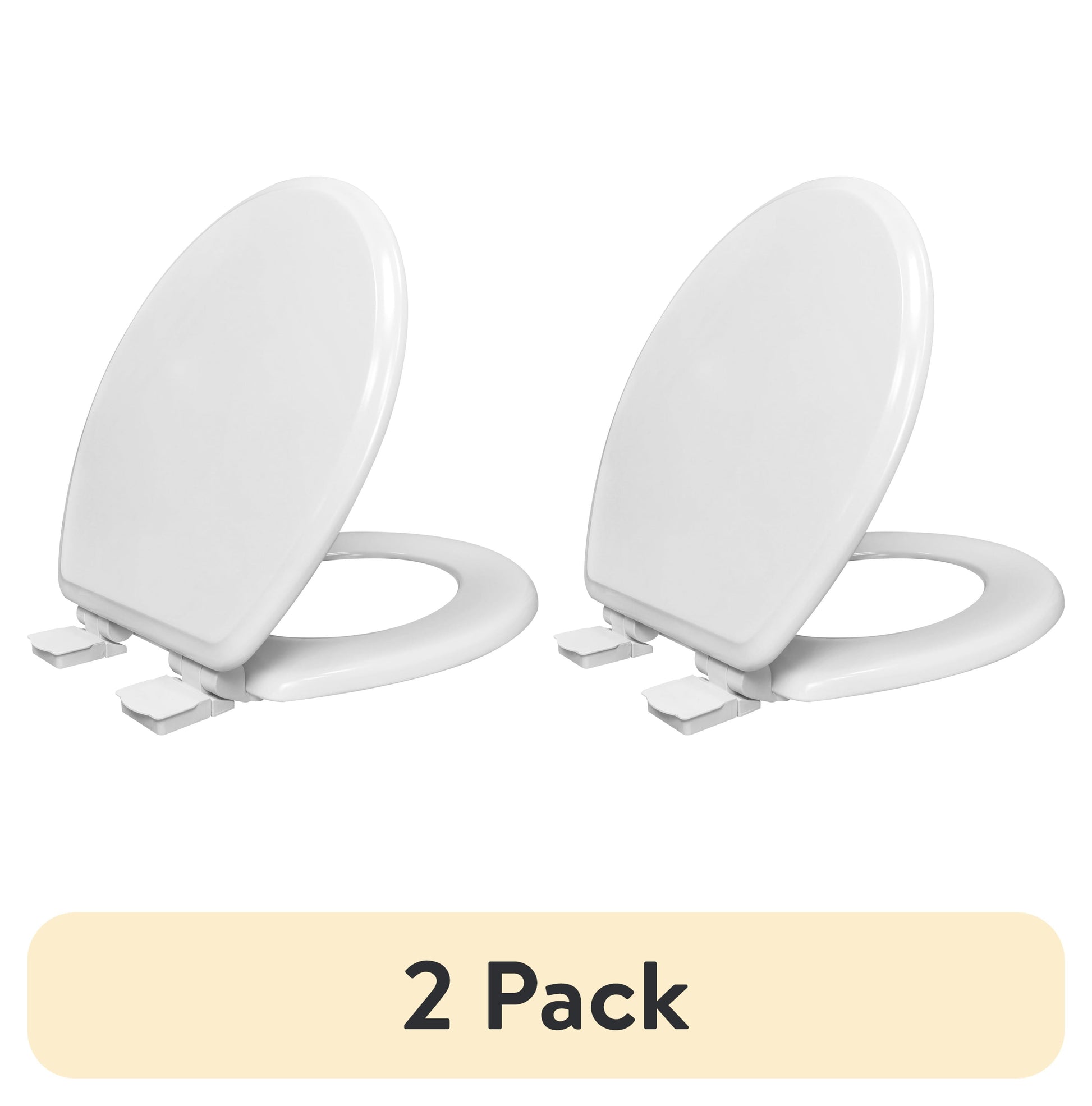 (2 pack) Mainstays Round Slow-Close Toilet Seat in White