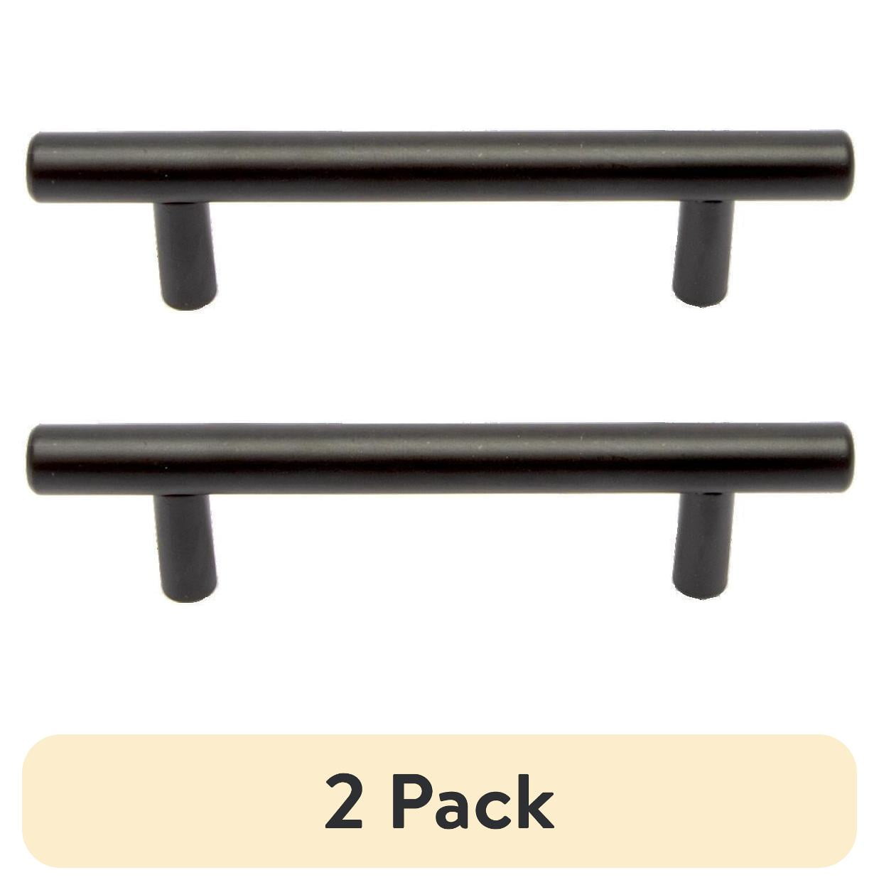 (2 pack) Mainstays Simple Round 3 in. (76 mm) Matte Black Cabinet Drawer Bar Pull (6-Pack)