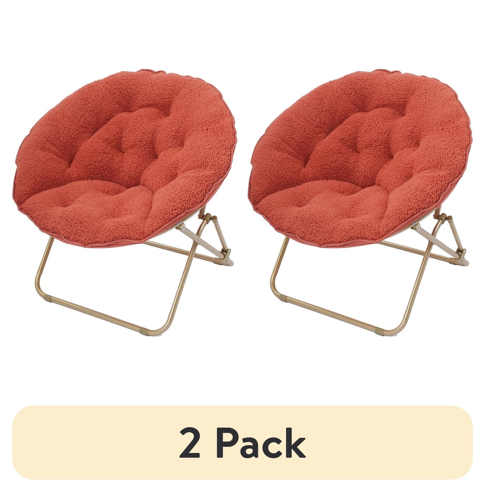 (2 pack) Mainstays Steel Padded Folding & Stacking Chairs, Red Canyon