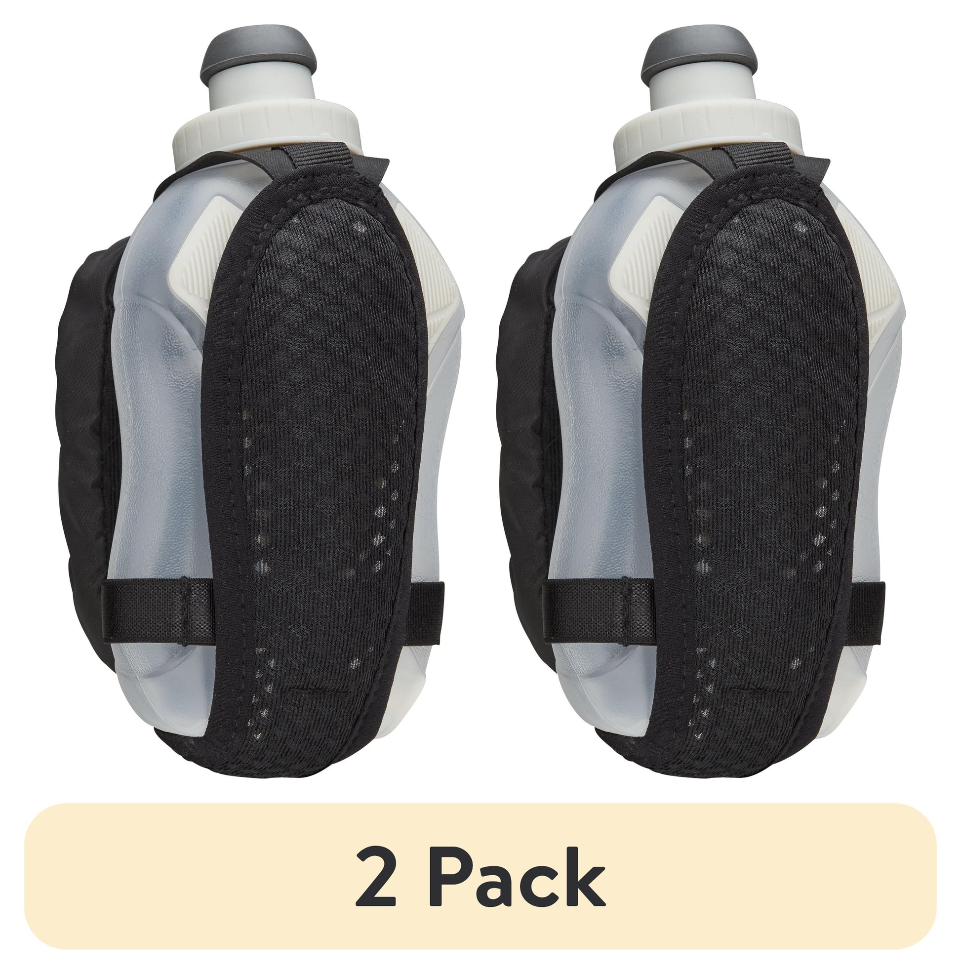 (2 pack) Nathan 12oz Handheld Running Bottle Holder, Black/Marigold OSFA, 1 Pack
