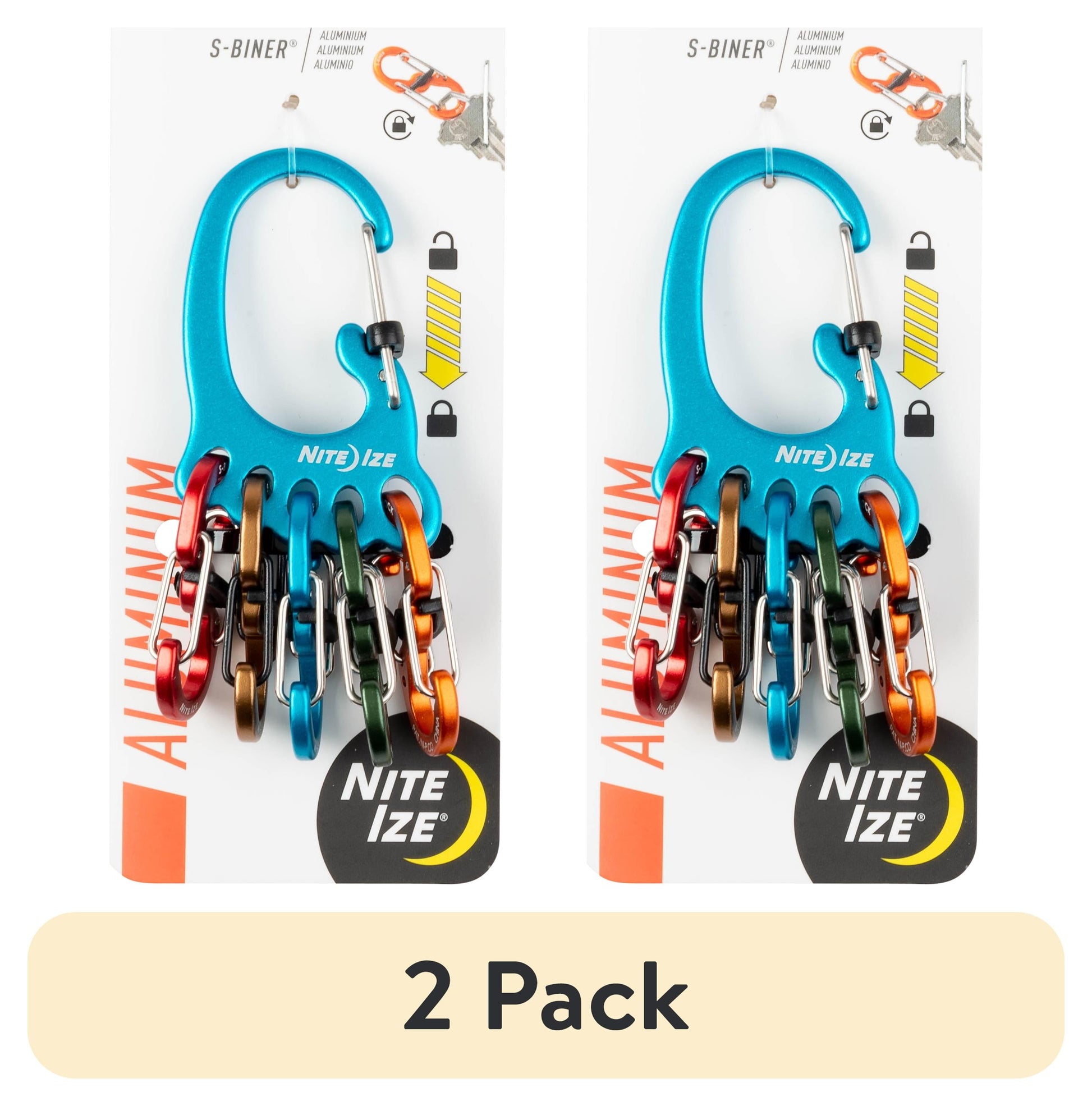 (2 pack) Nite Ize BigFoot Locker KeyRack Aluminum - Assorted