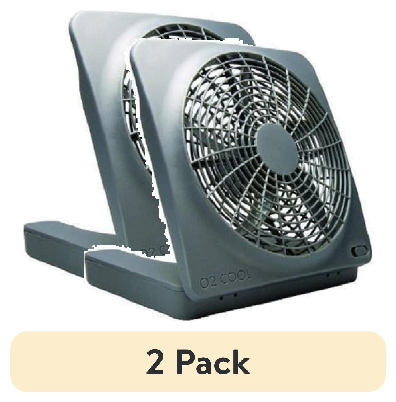 (2 pack) O2COOL 10 inch Battery or Electric Portable Fan, Camping Fan, Tent Accessory