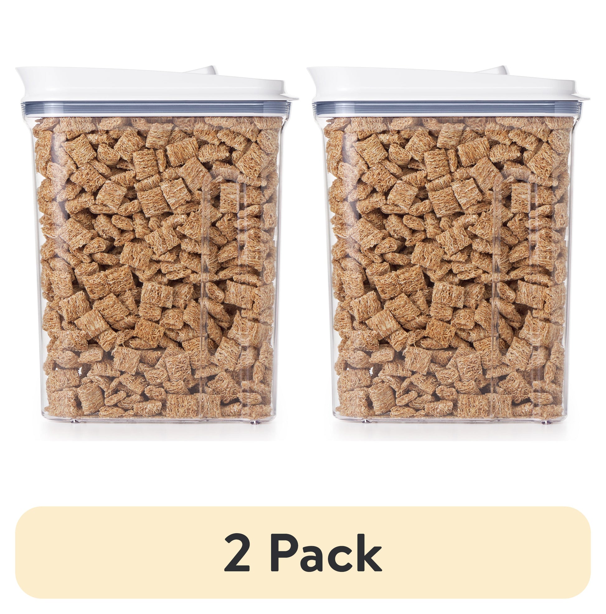 (2 pack) OXO POP Container 4.5-Qt Large Cereal Dispenser Food Storage Container, White