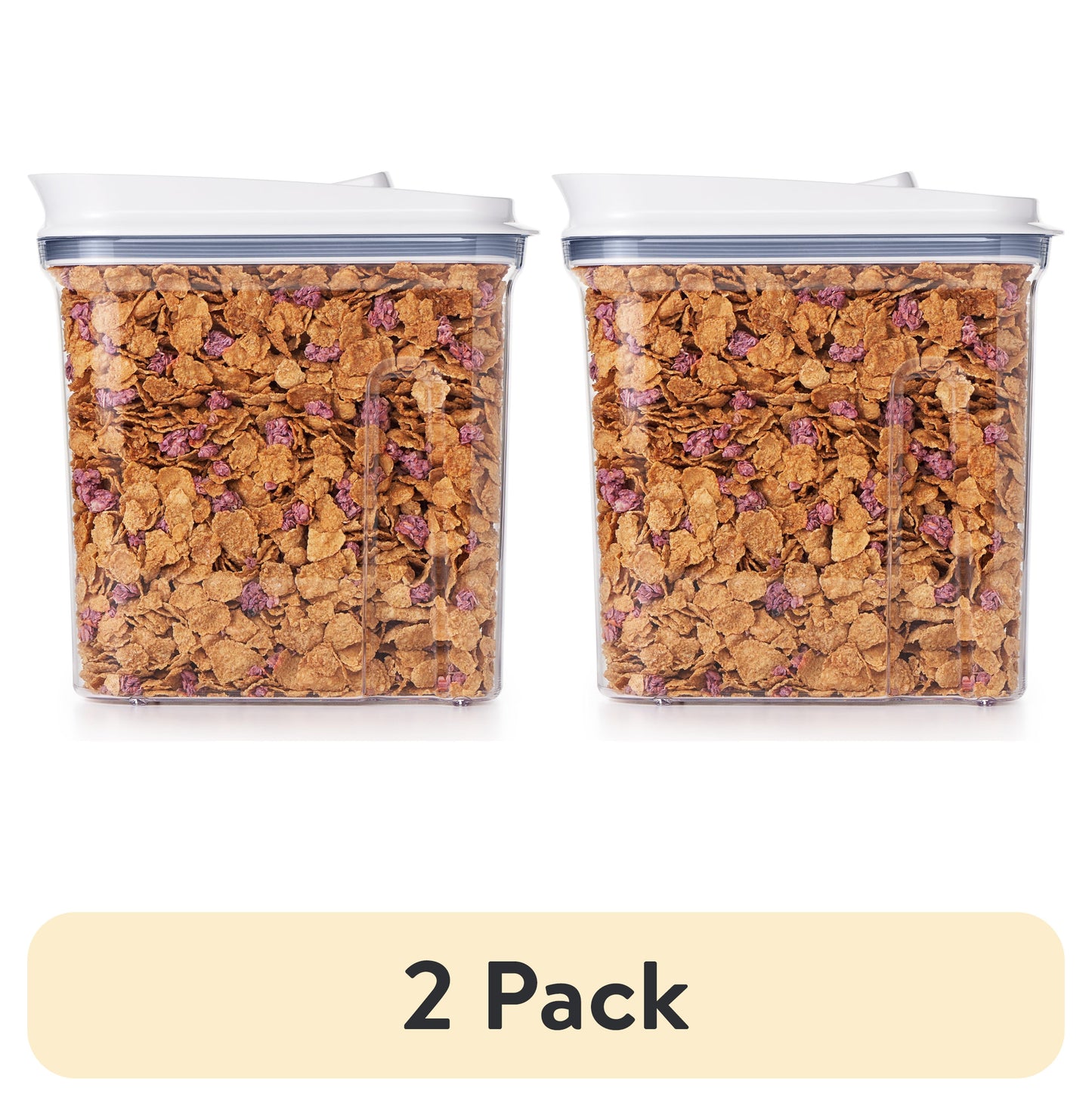 (2 pack) OXO POP Container 3.4-Qt Medium Cereal Dispenser Food Storage Container, White