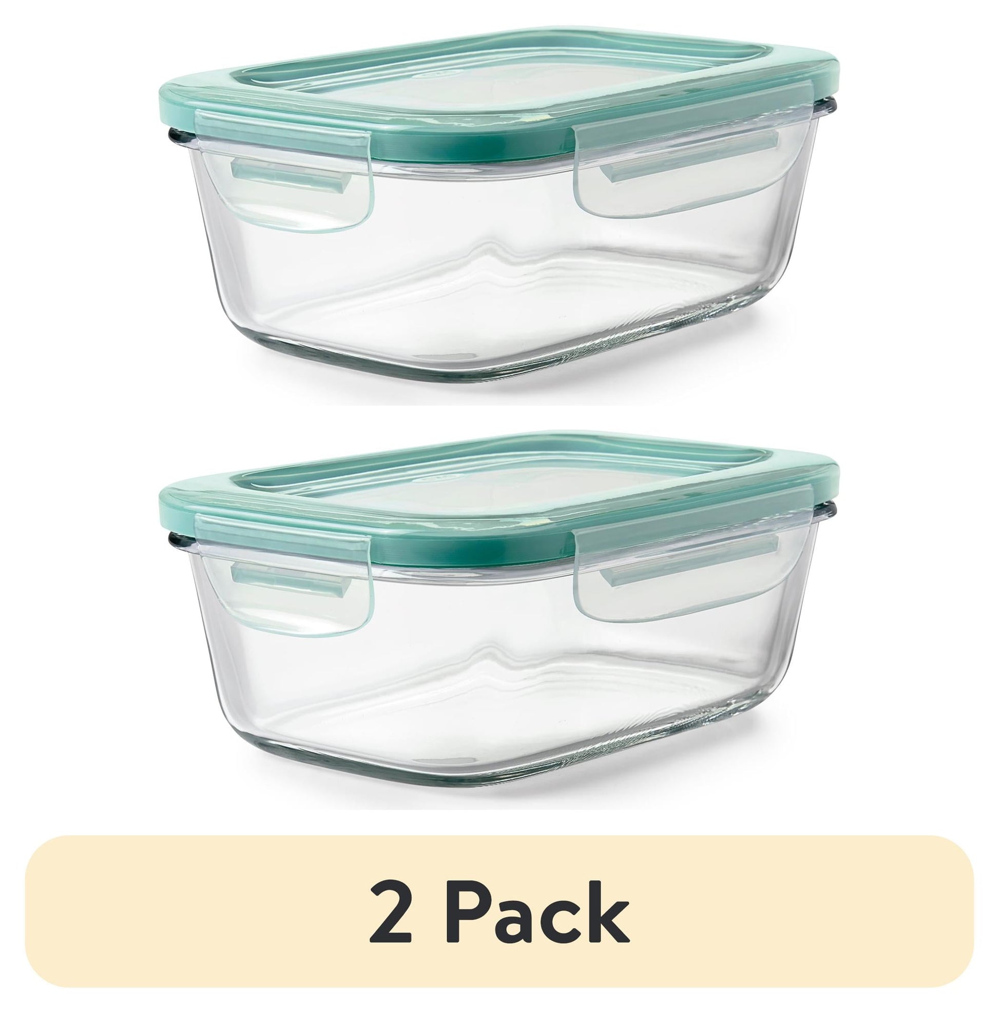 (6 pack) OXO Softworks Smart Seal 3.5 Cup Glass Rectangle Container, Well Suited to Refrigerator Organization