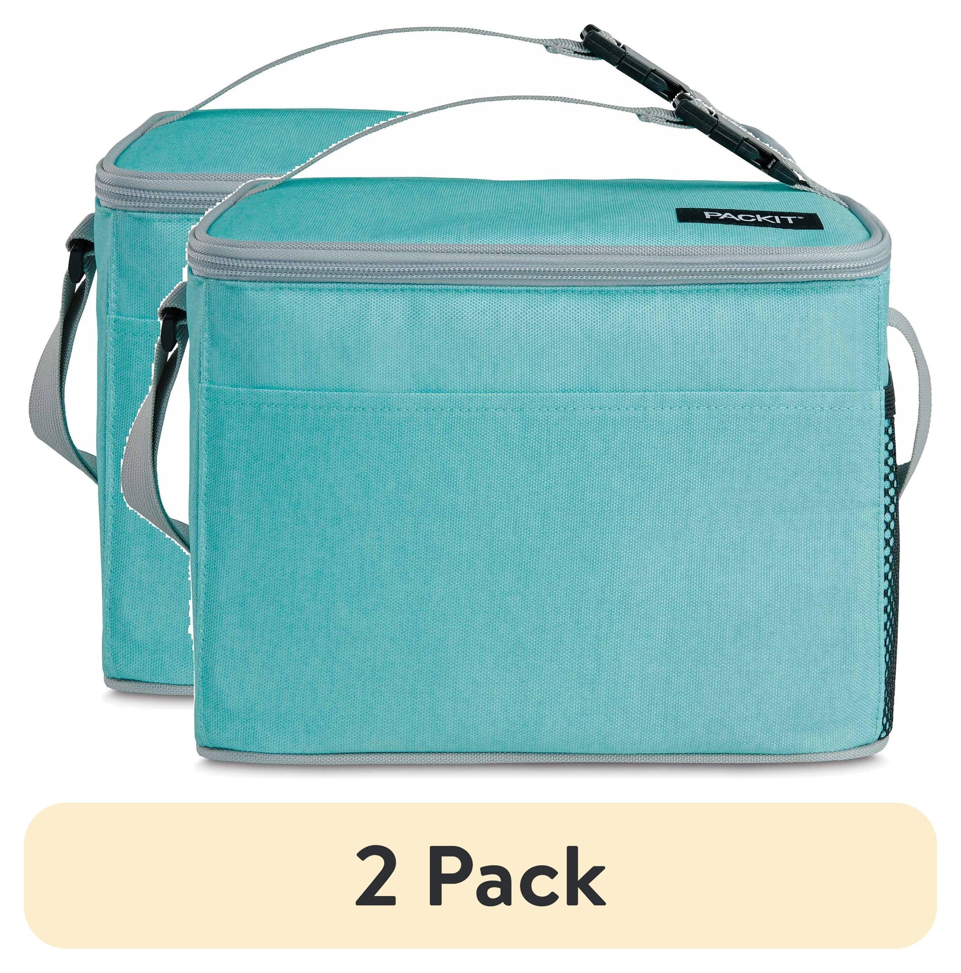 (2 pack) PackIt Freezable, Polycanvas Lunch Cooler Liner, 9 Can Capacity, Teal, A Practical Choice for School Lunches and Activities