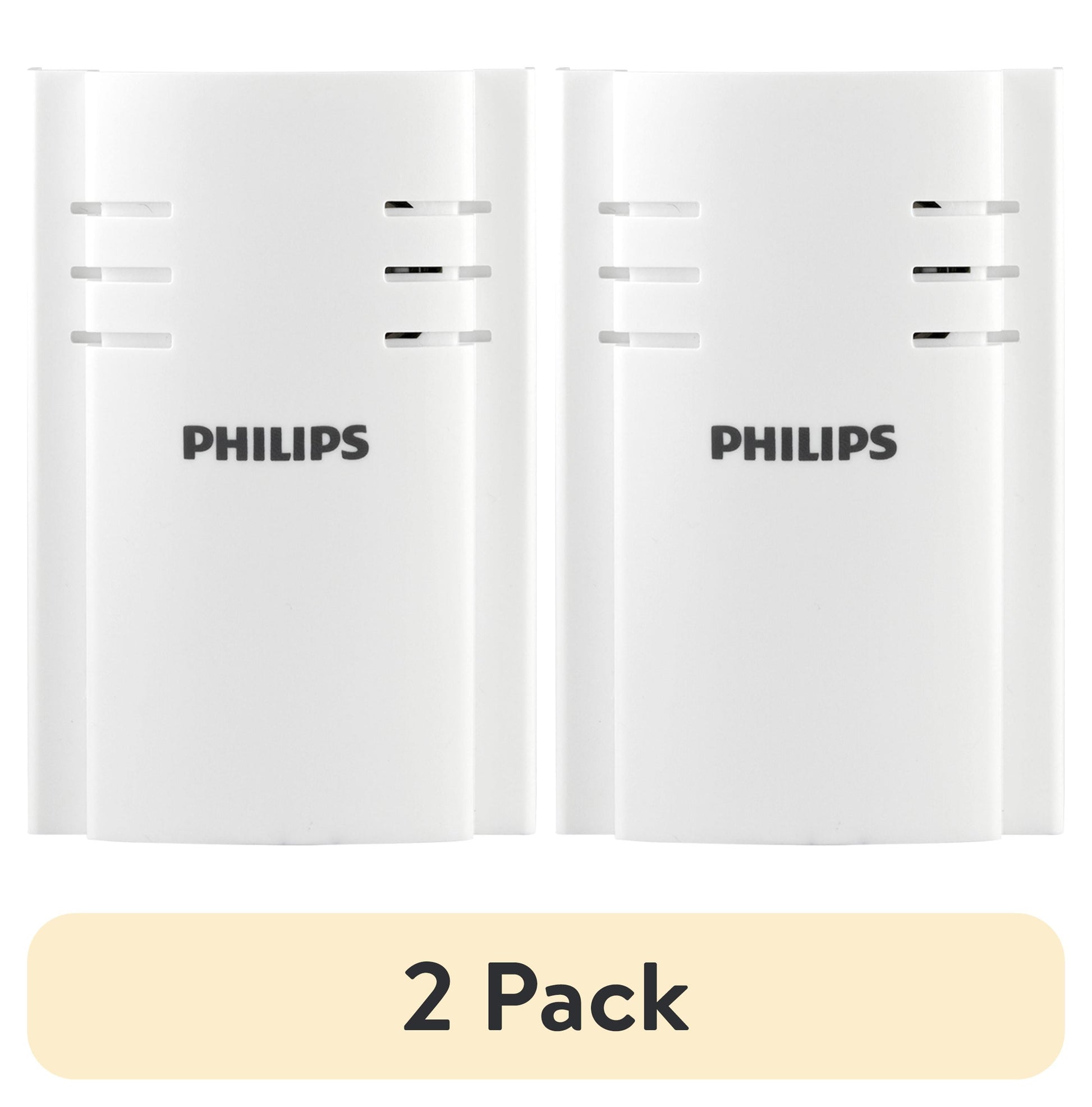 (2 pack) Philips Plug-in 2-Melody Doorbell Kit, White, DES2120W/27