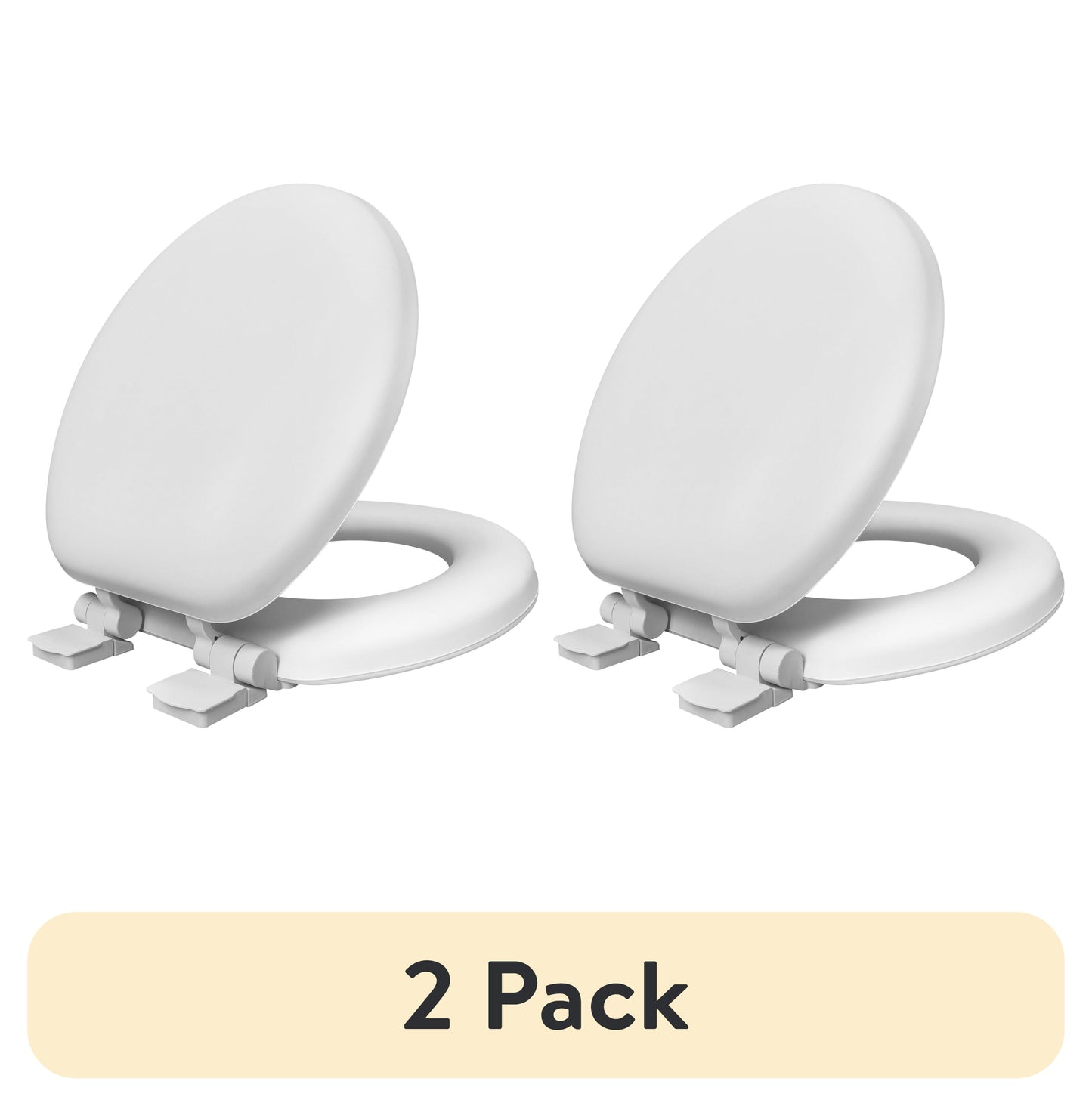 (2 pack) Premium-Mainstays-17" Molded Soft Toilet Seat with Flip Slider QR&SL Hinges (TPU Leather)