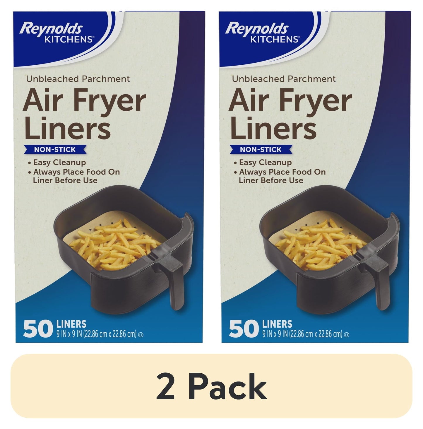 (3 pack) Reynolds Kitchens Parchment Paper Air Fryer Liners, 50 Count