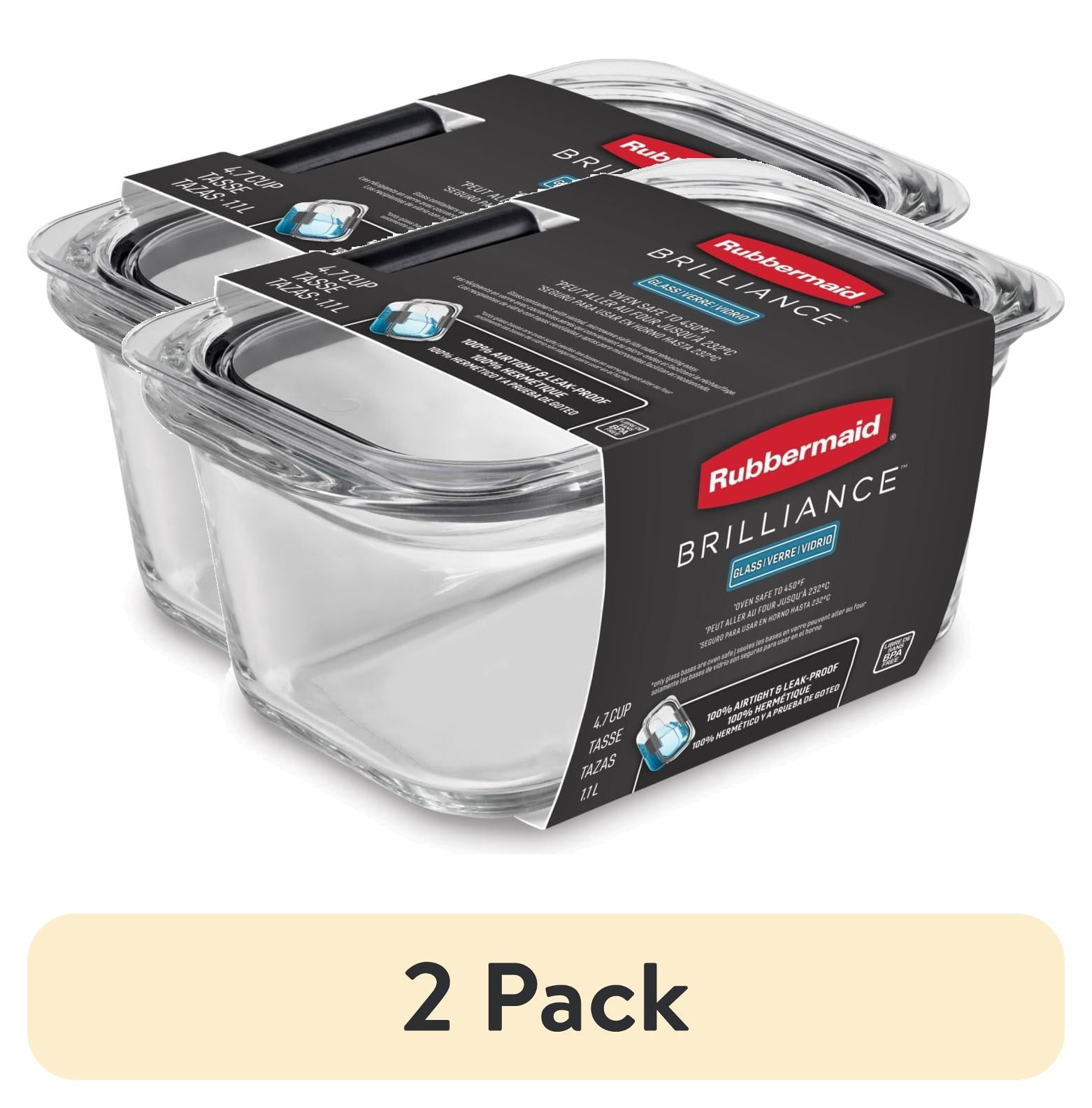 (2 pack) Rubbermaid Brilliance Food Storage Container, 4.7 Cup