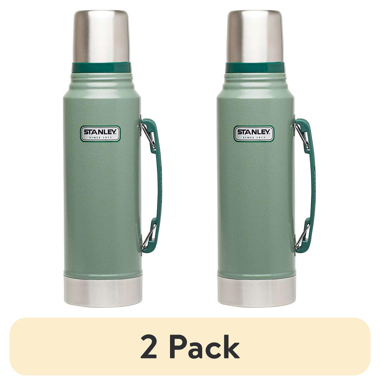 (2 pack) STANLEY Classic Vacuum Bottle, Green/Silver