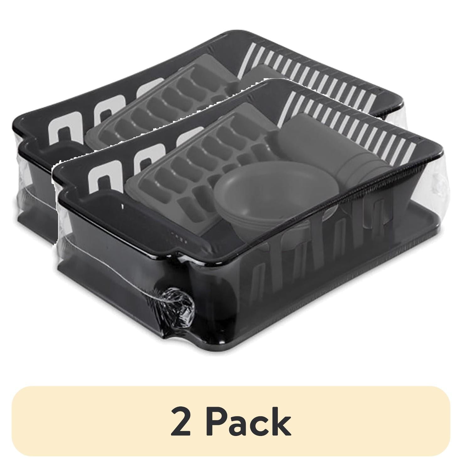 (2 pack) Sterilite 12 Piece Kitchen Set, Includes Sinkset, Bowls, Tumblers, Ice Cube Trays, Black