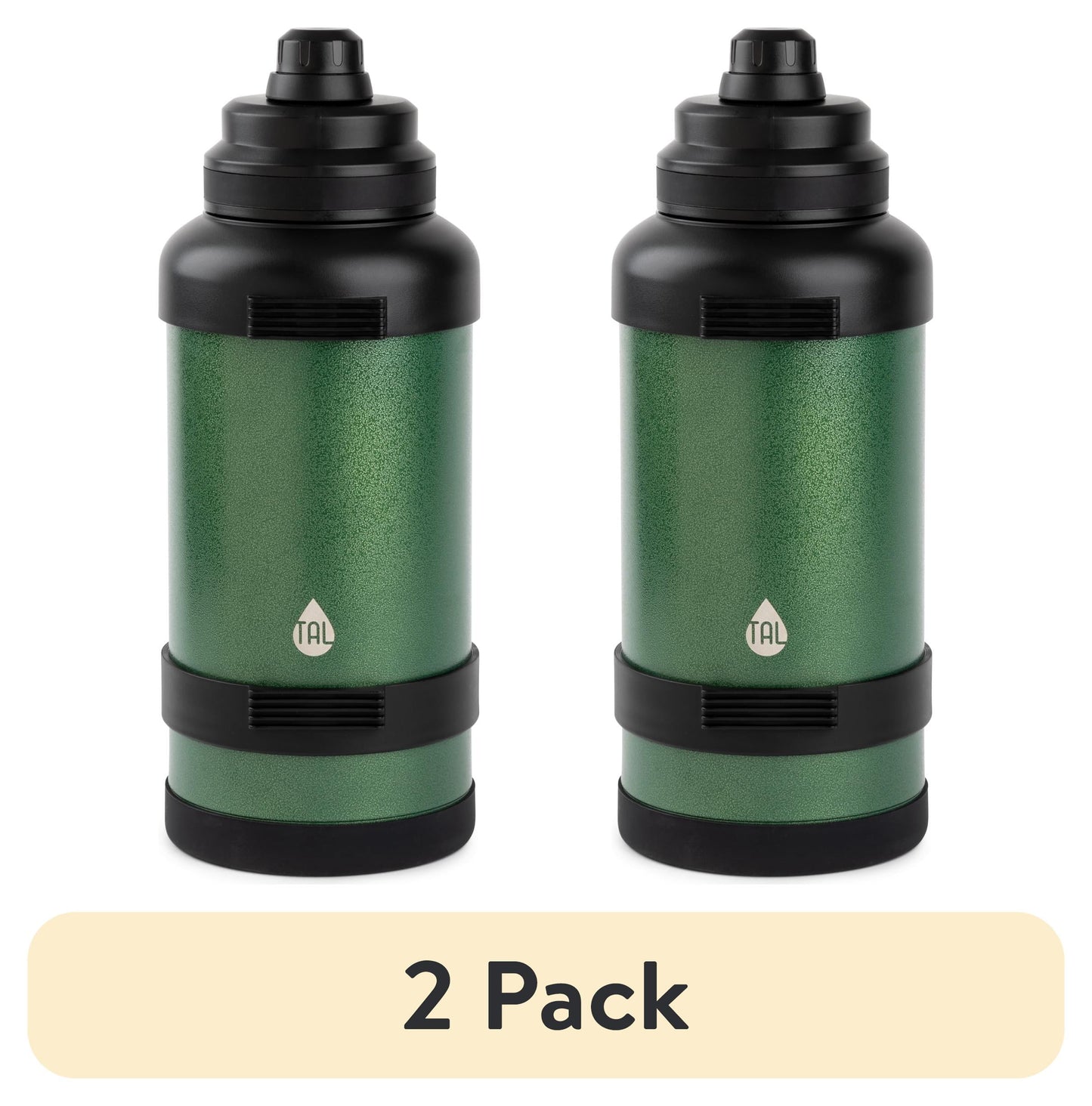 (2 pack) TAL 3L Stainless Steel Water Bottle, Green