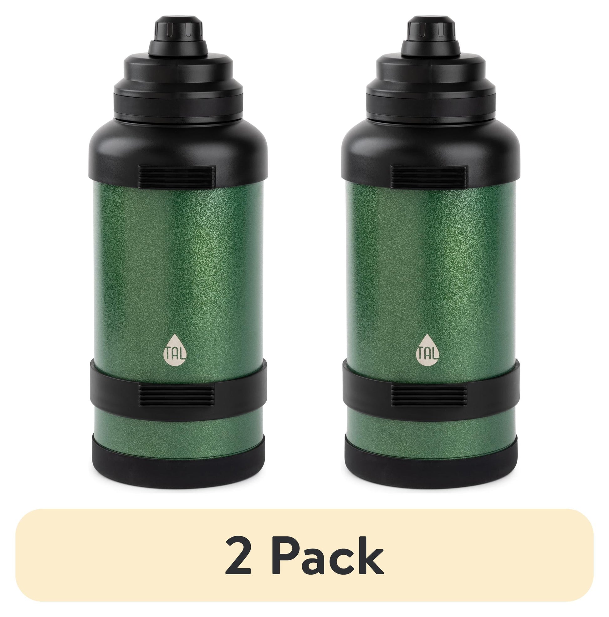 (2 pack) TAL 3L Stainless Steel Water Bottle, Green