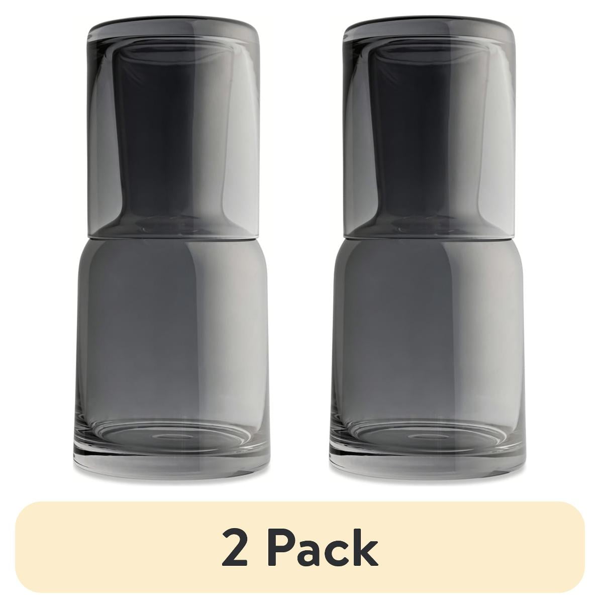 (2 pack) Thyme & Table Smoke Bedside Glass Carafe, Set of 2