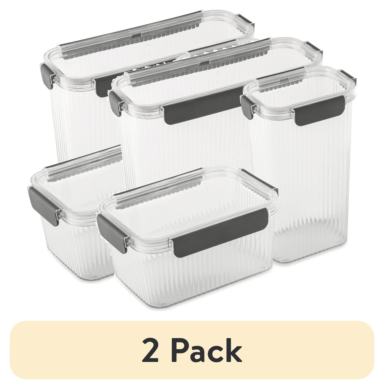 (2 pack) Thyme & Table Clear Ribbed Food Storage Container Set, 6 Piece
