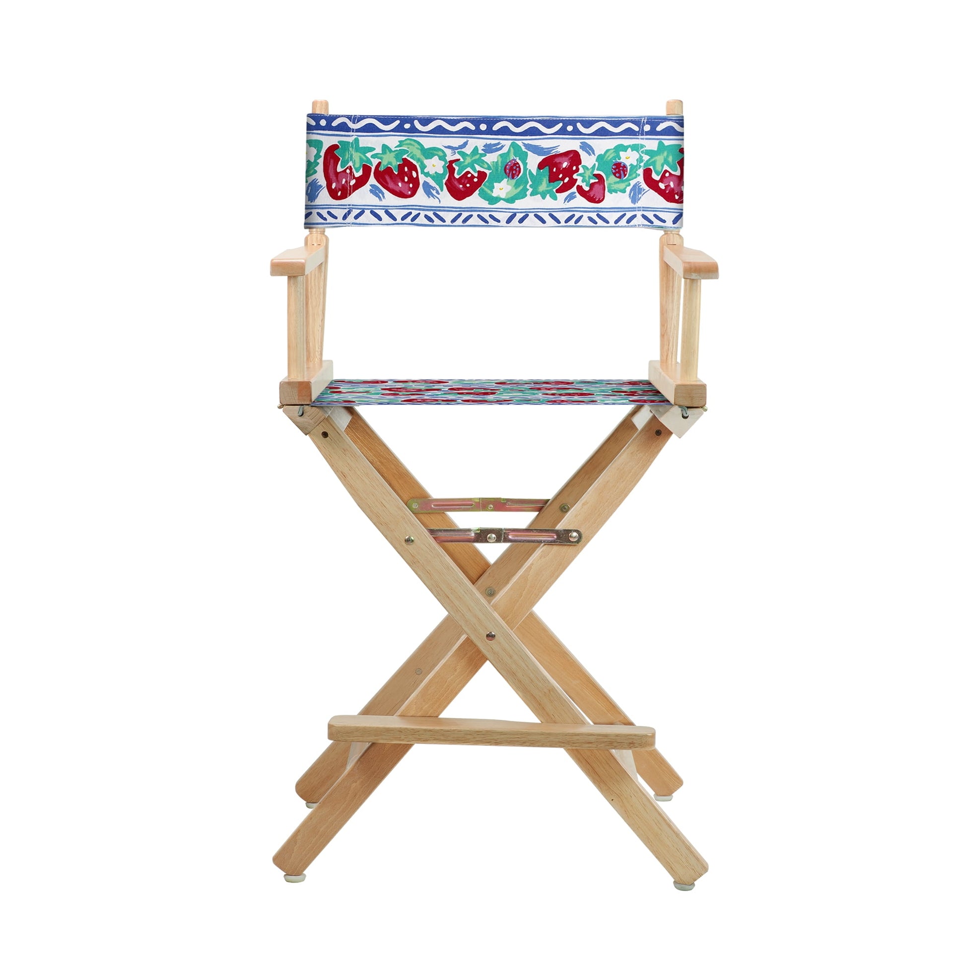 24" Director's Chair Natural Frame-Strawberry Park