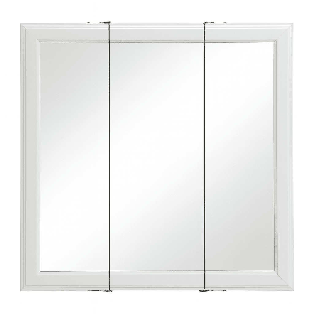 Design House 24" Wood Tri-View Wall Mount Bathroom Medicine Cabinet, White